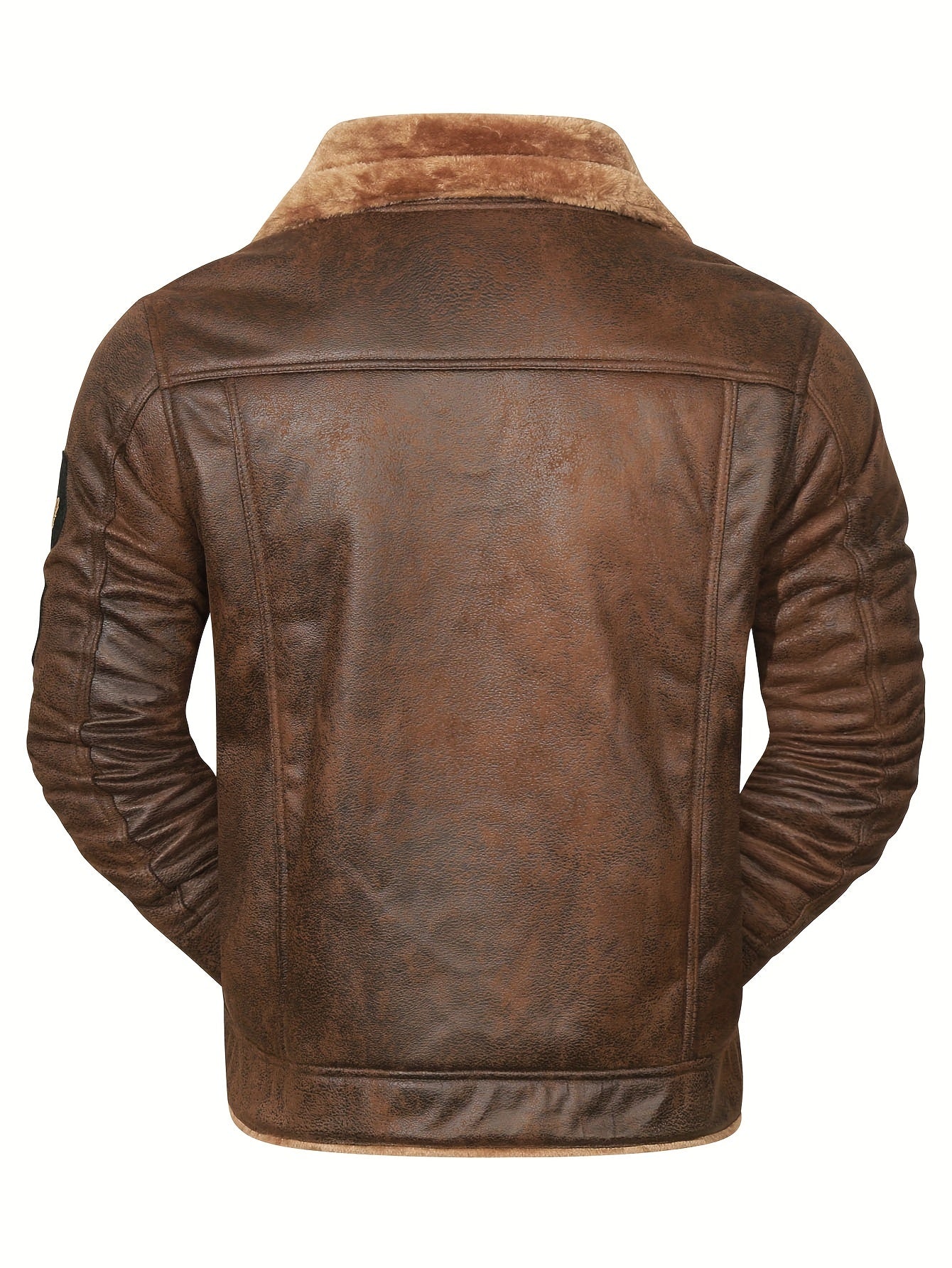 Veste polaire en simili cuir pour homme