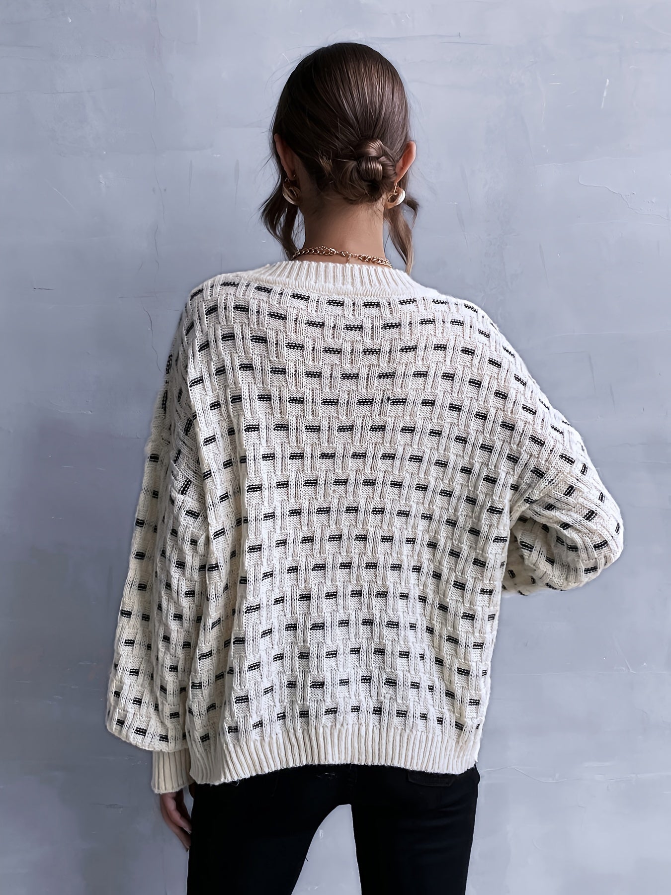 Pull vintage color block pour femme