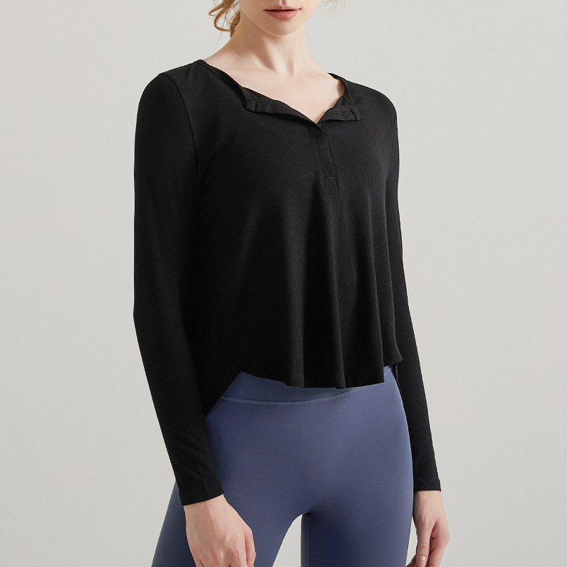 T-shirt de sport ample à manches longues pour femme