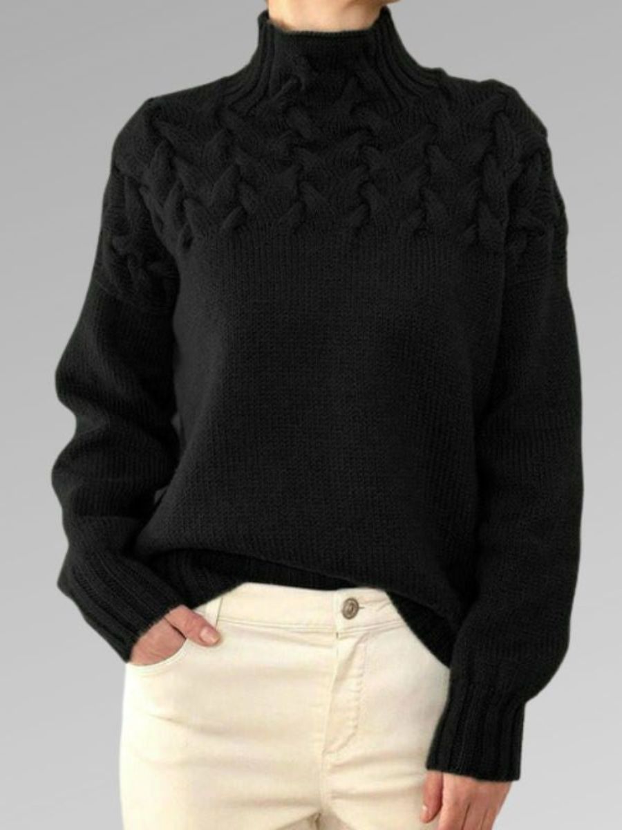 Pull élégant en maille torsadée