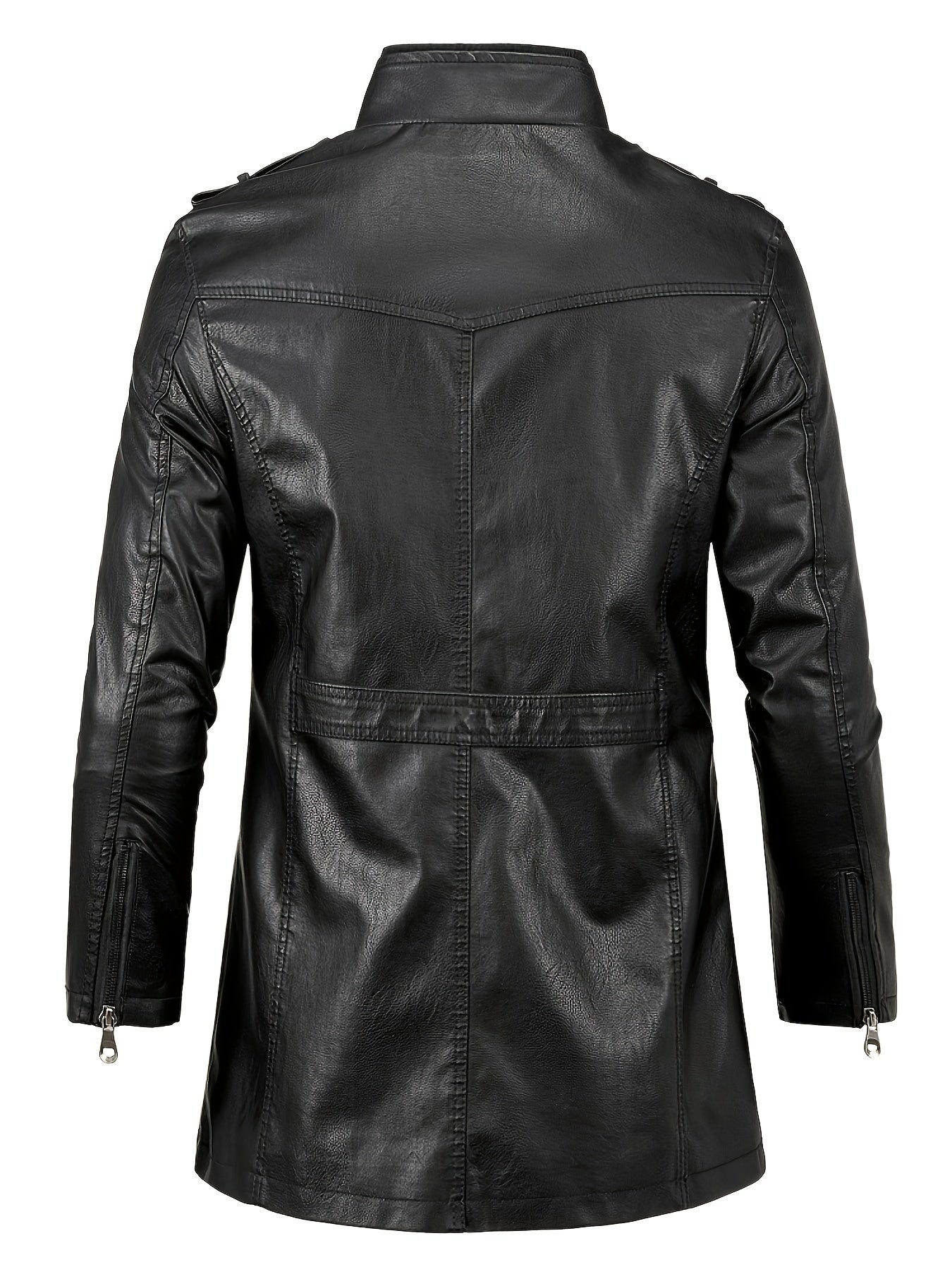 Veste longue en cuir pour homme