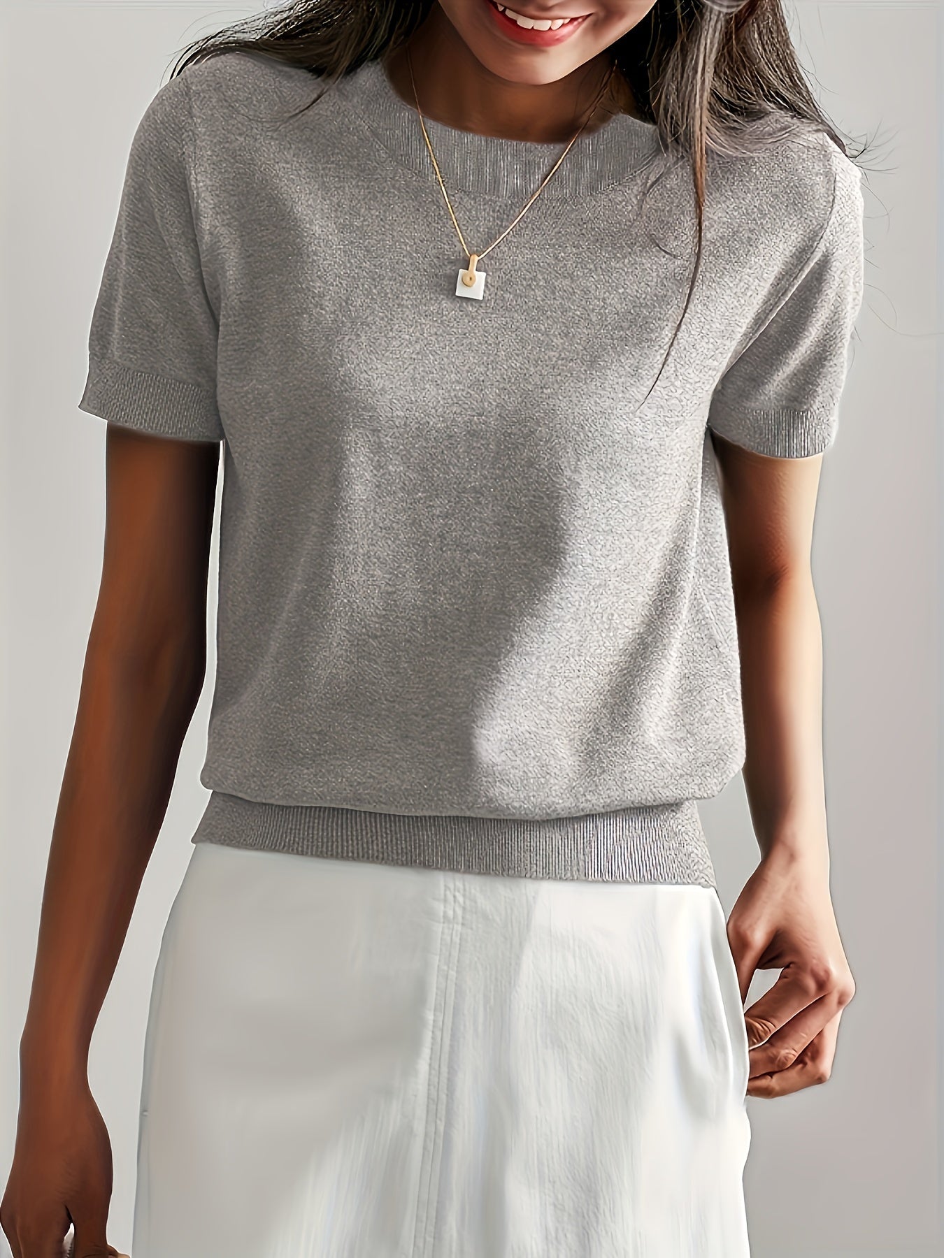 Pull décontracté à manches courtes pour le printemps et l'été