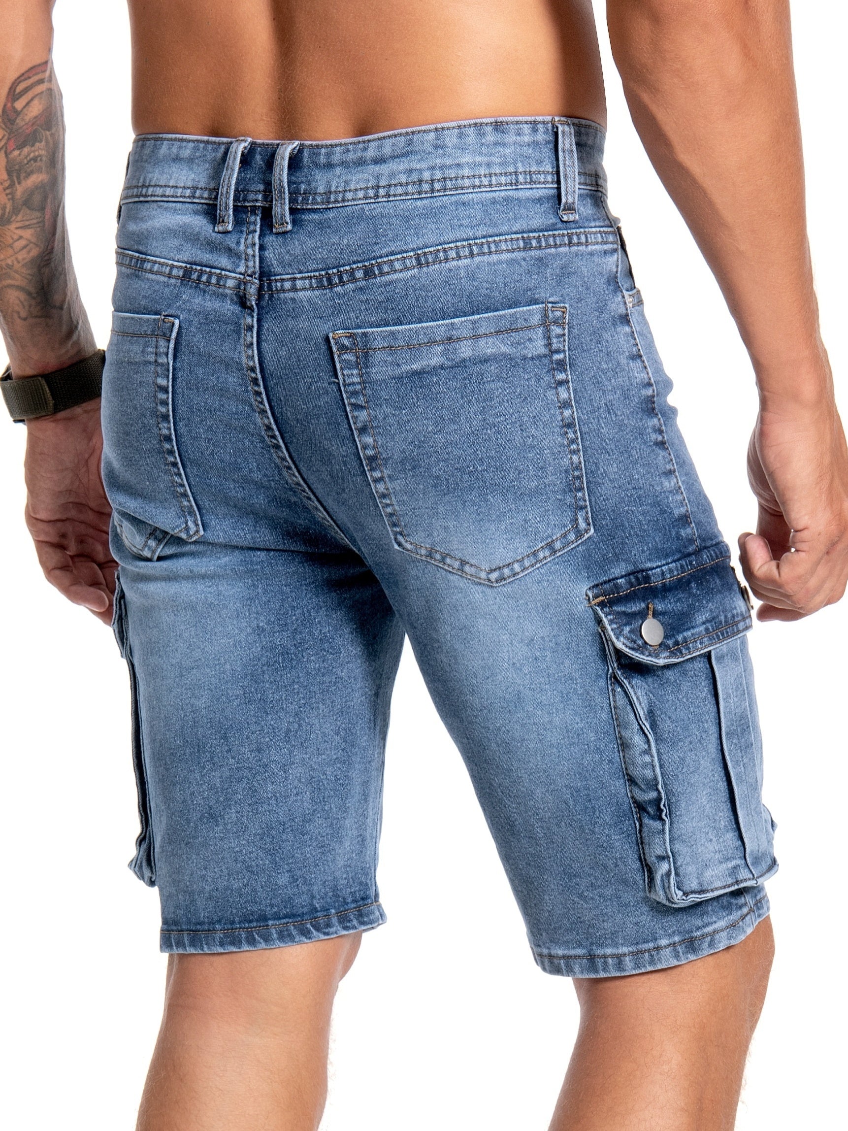 Short en denim stretch moyen pour homme