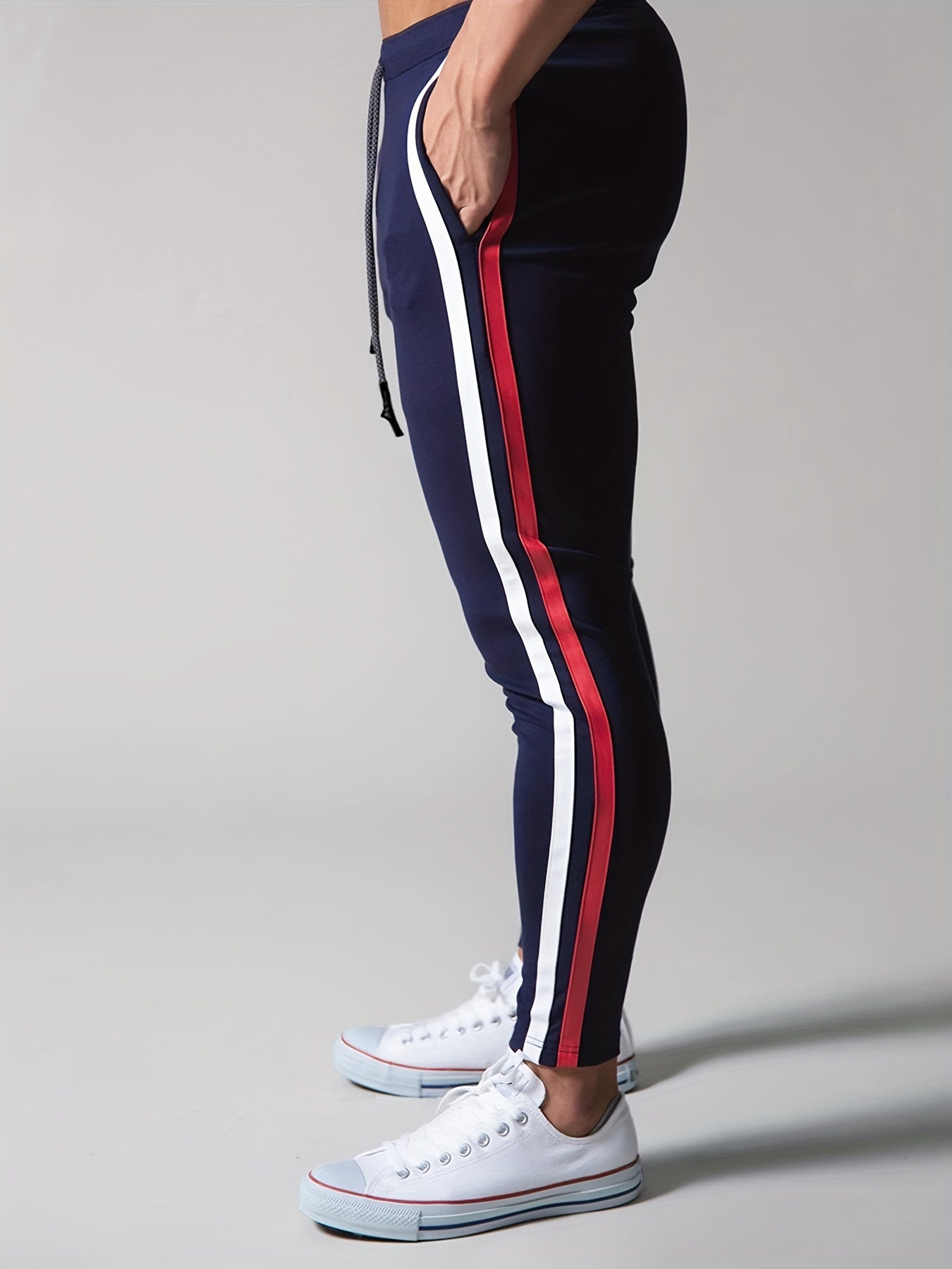 Pantalon de survàtement sportif à motif rayé