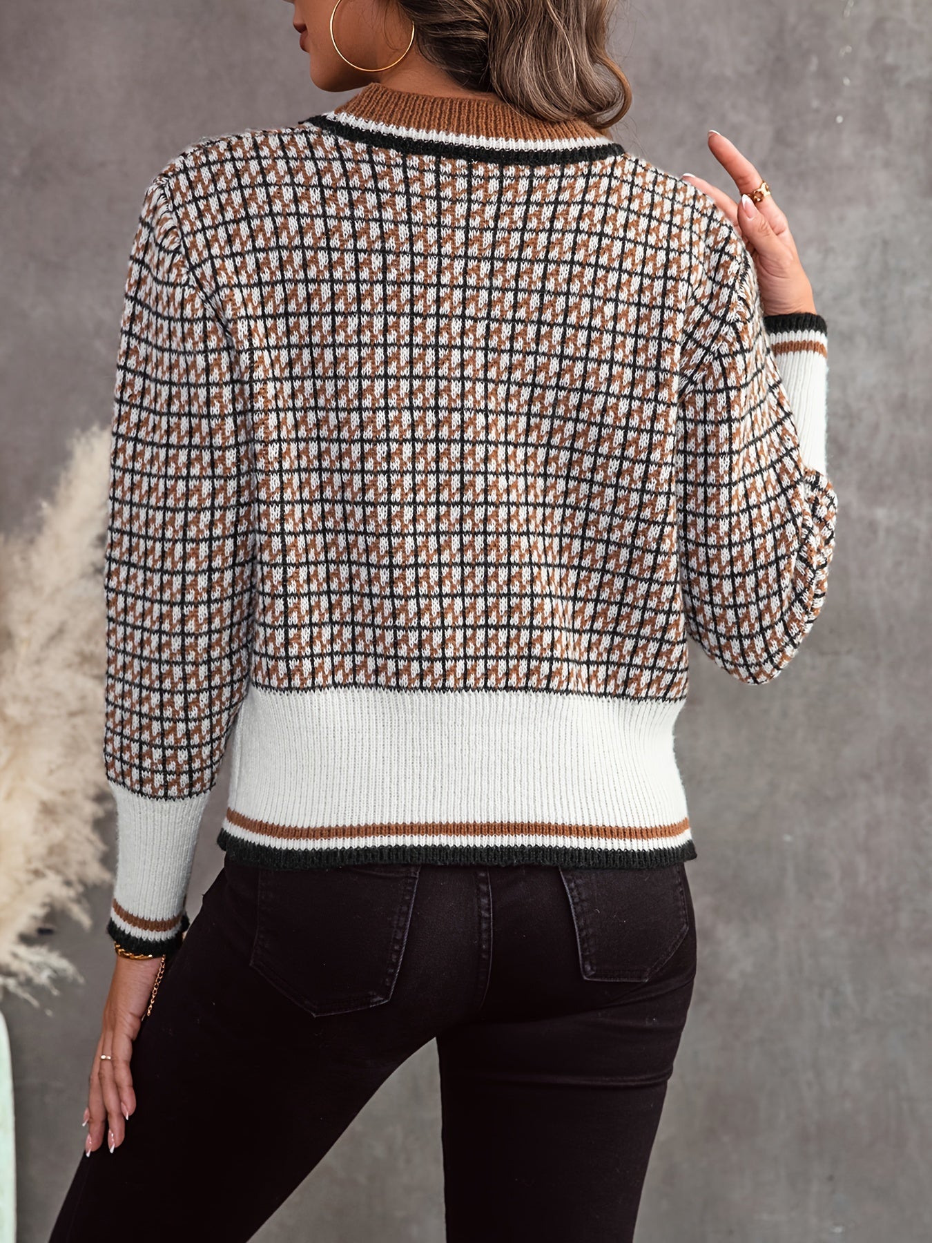 Cardigan avec boutons et motif losange