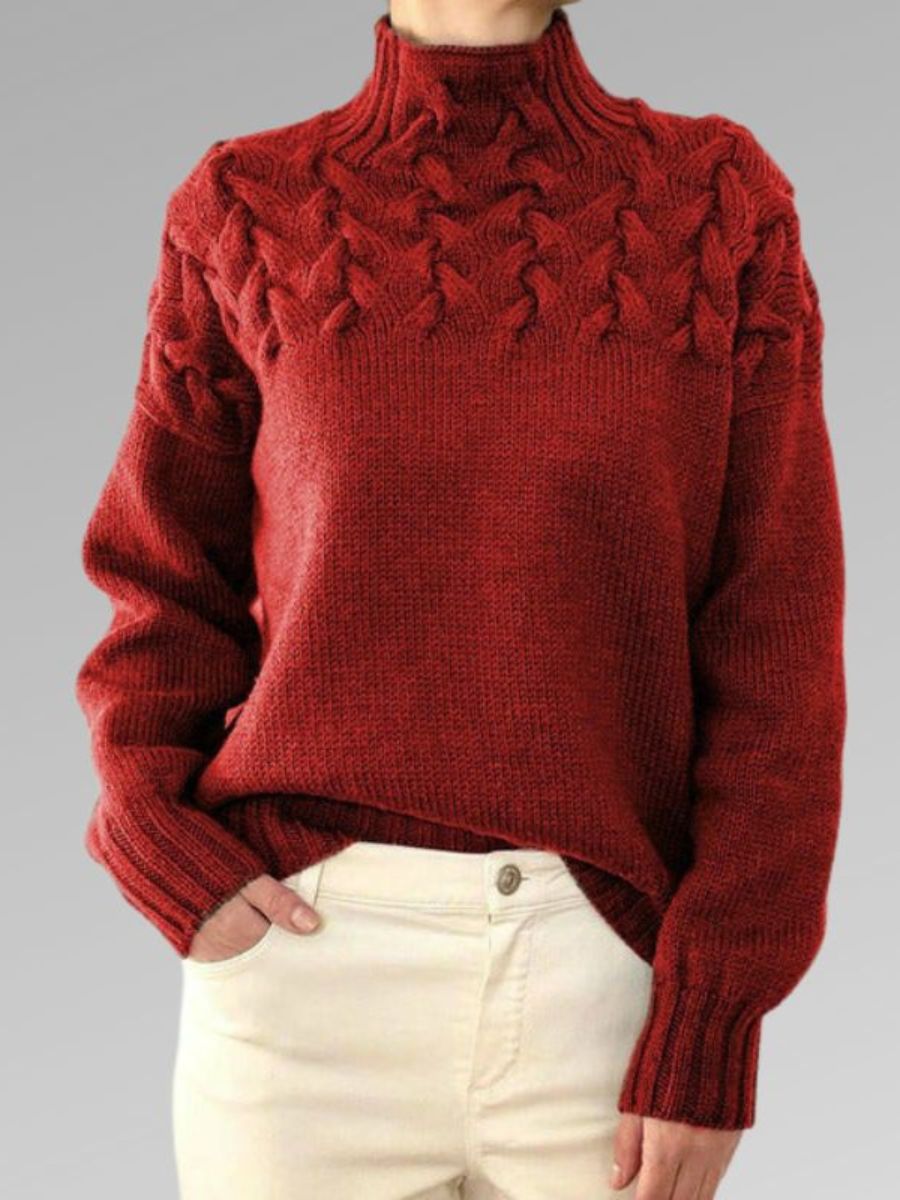 Pull élégant en maille torsadée