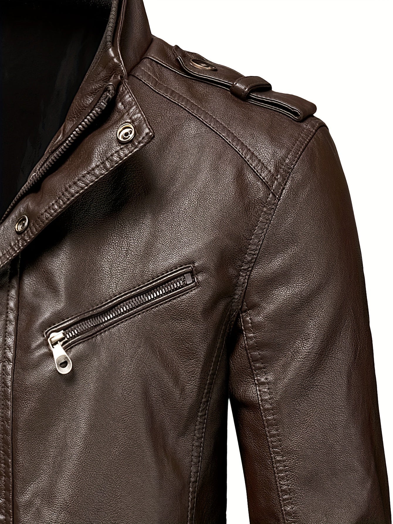 Veste longue en cuir pour homme