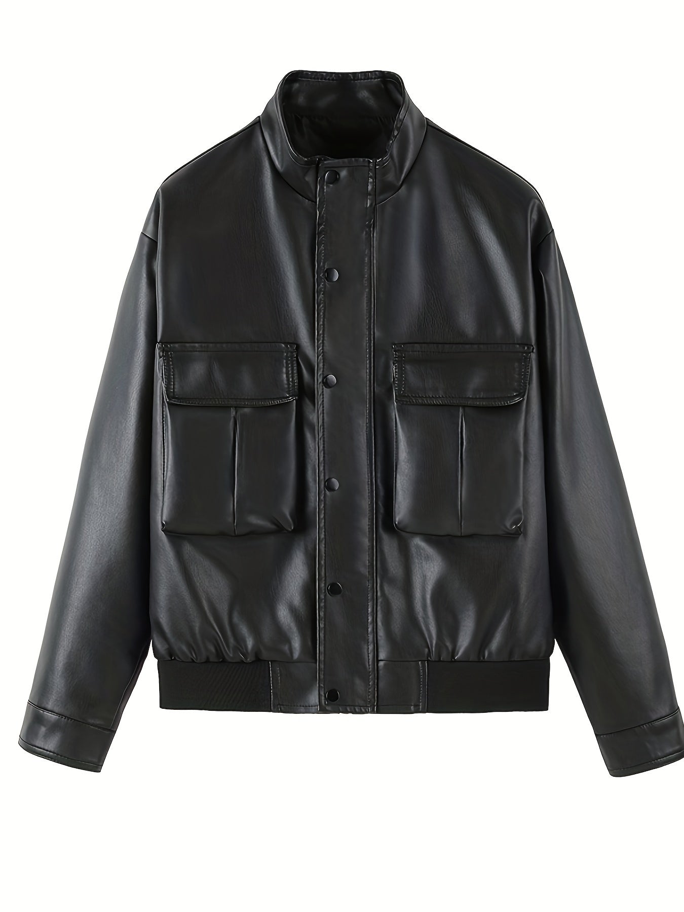 Veste en cuir noir pour homme
