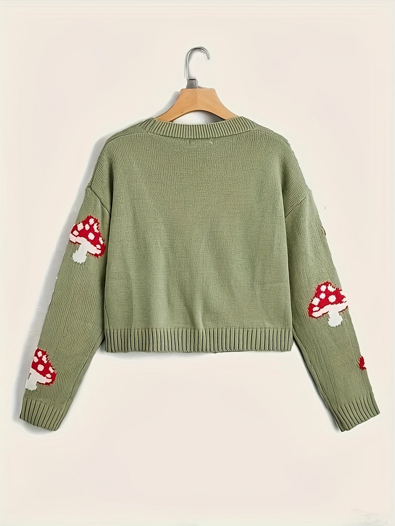 Cardigan avec fermeture boutonnée et motif champignon