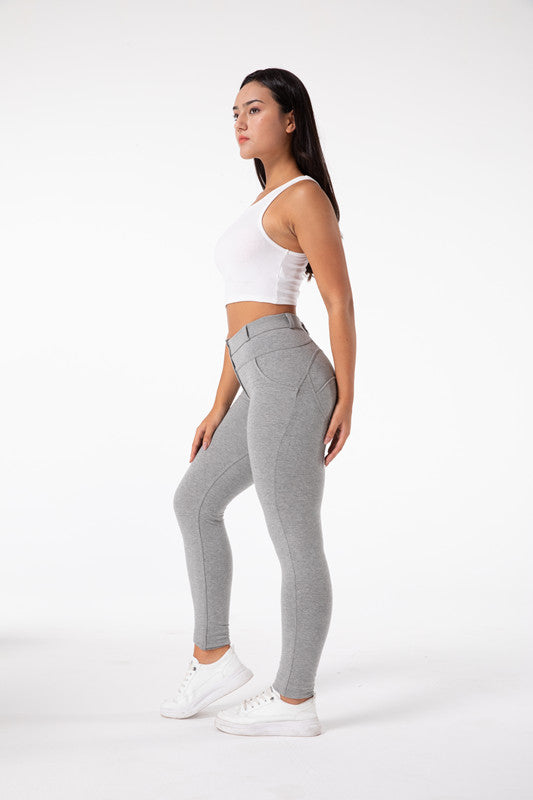 Legging moulant taille haute gris clair