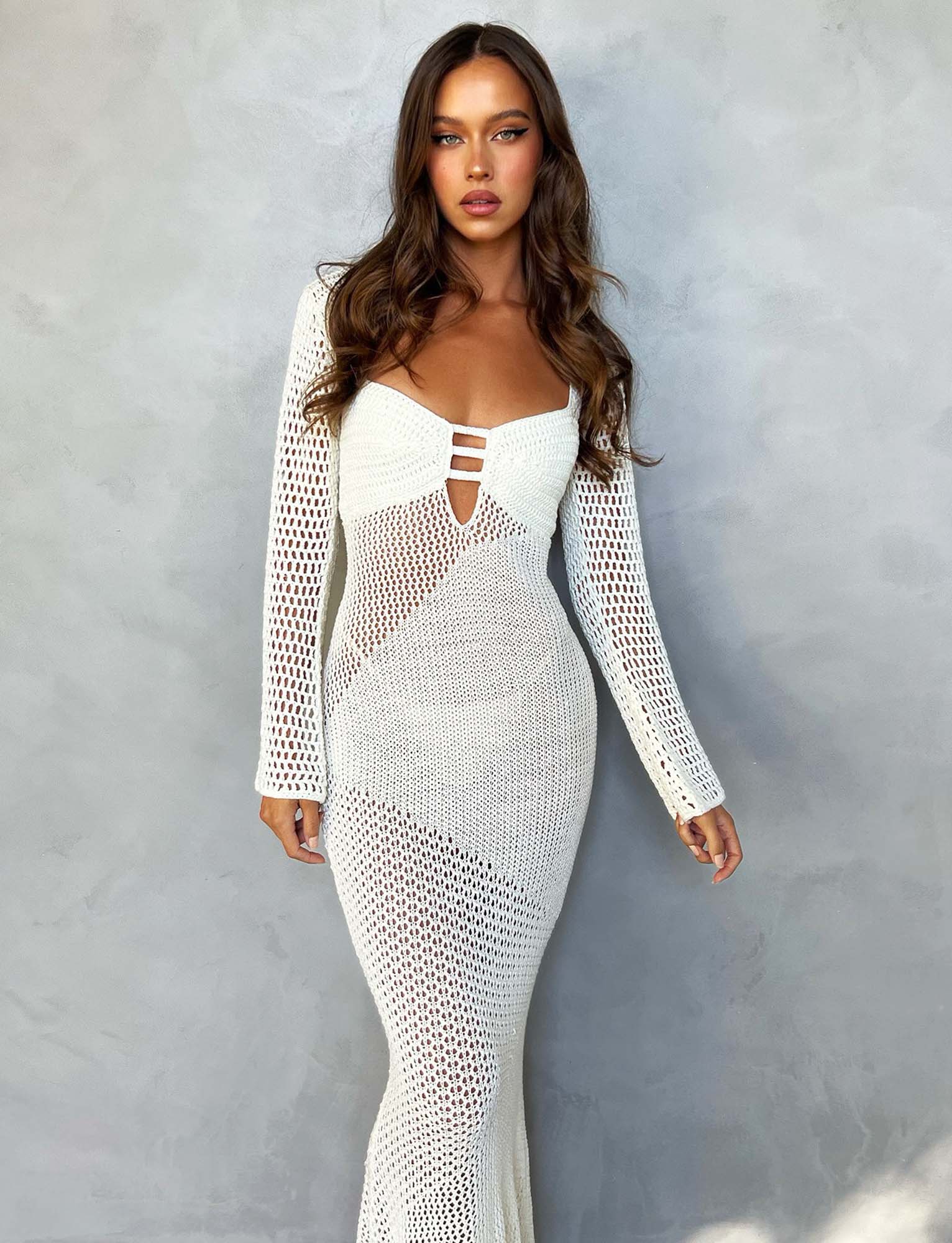 Robe longue tricotée de luxe