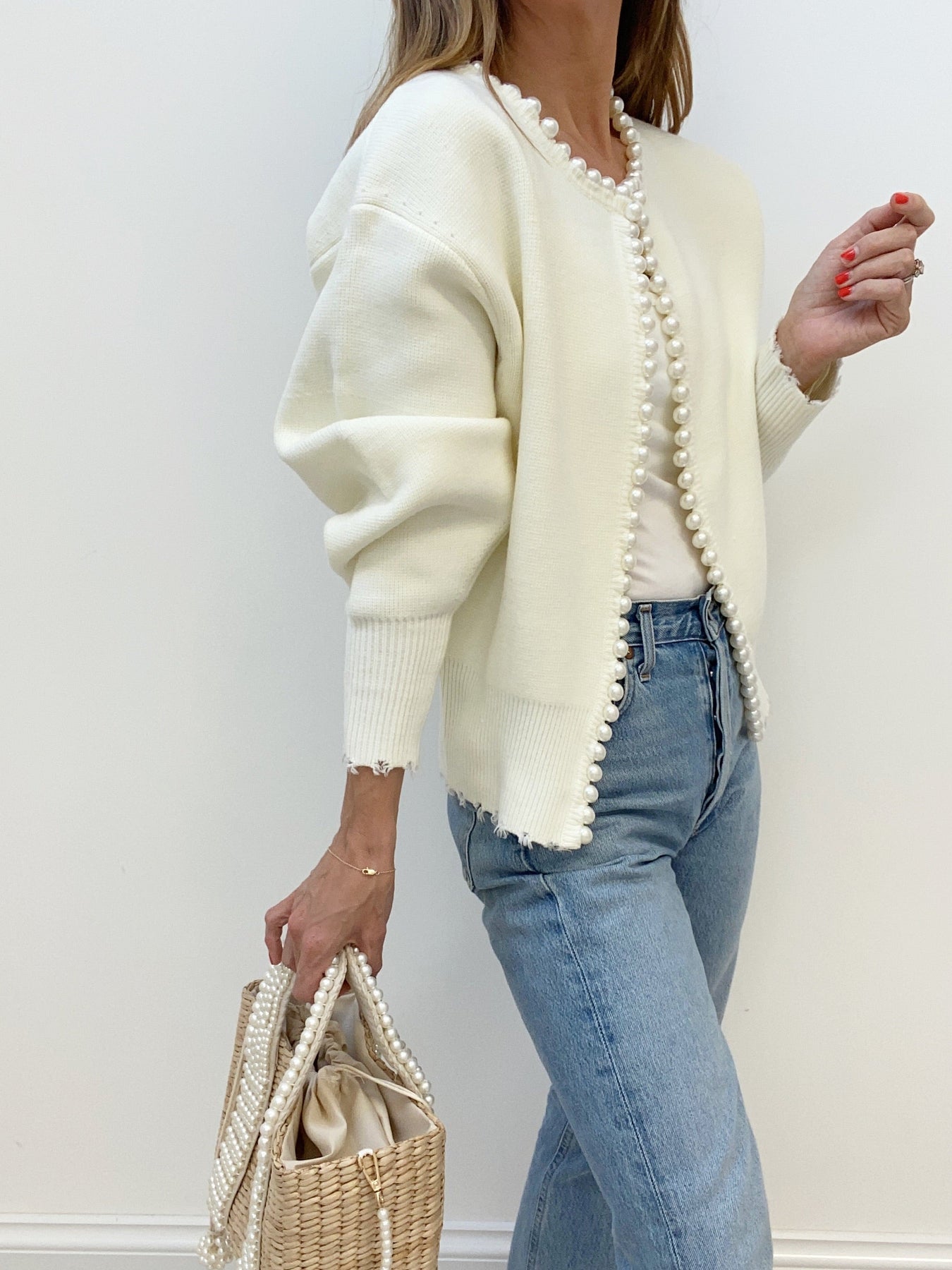 Cardigan avec perles