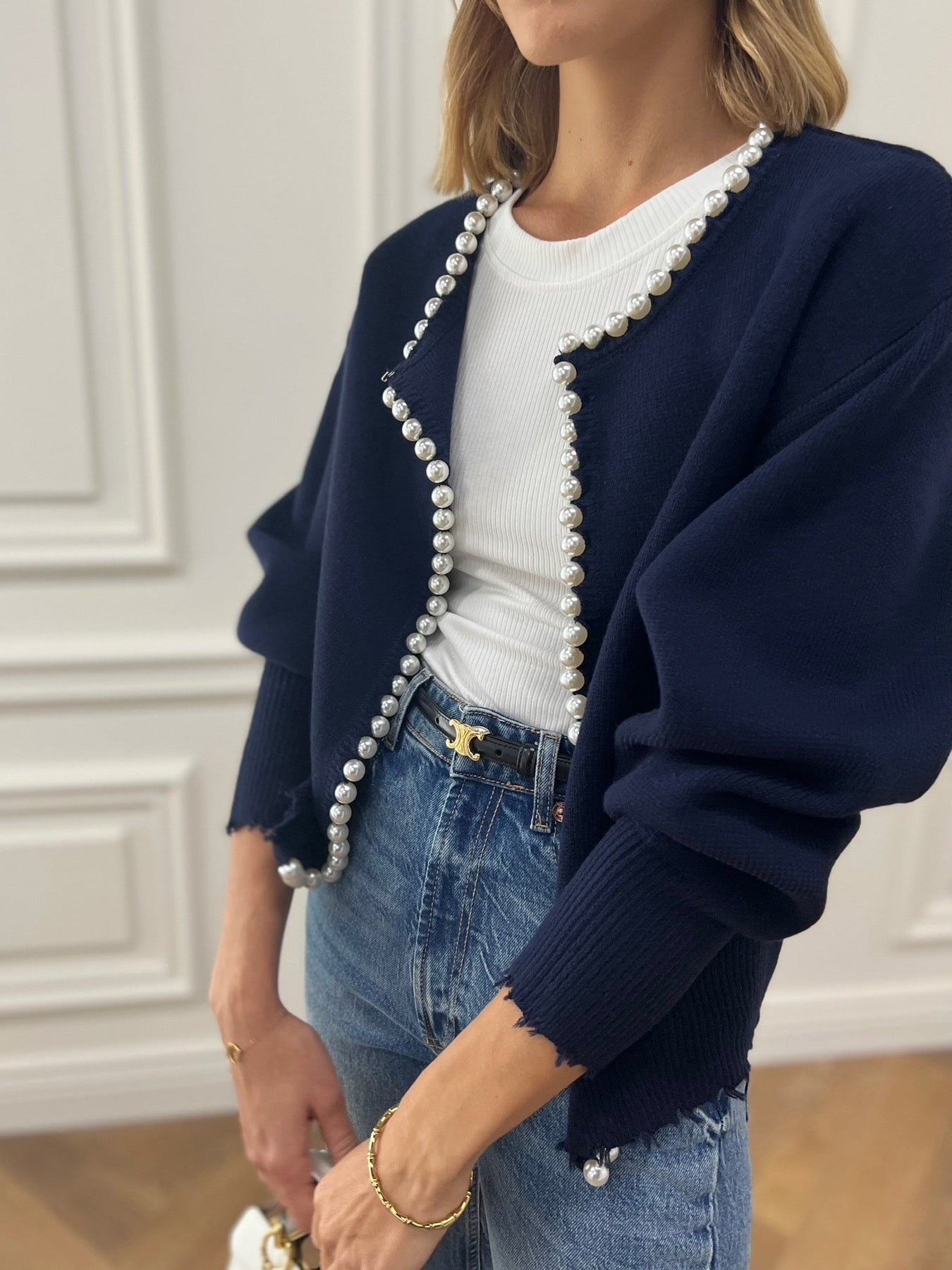 Cardigan avec perles