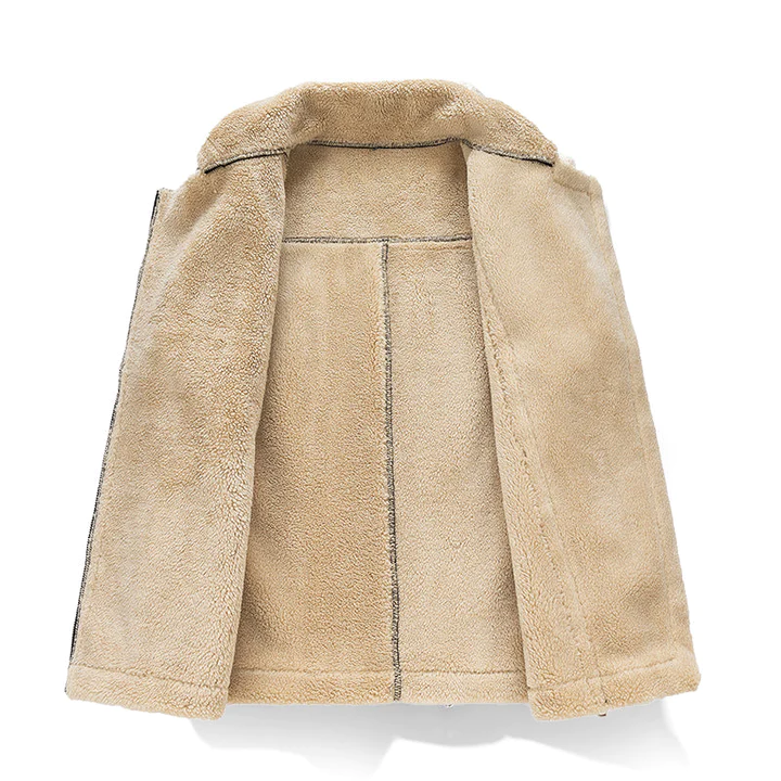 Veste en cuir sans manches avec fourrure pour femme