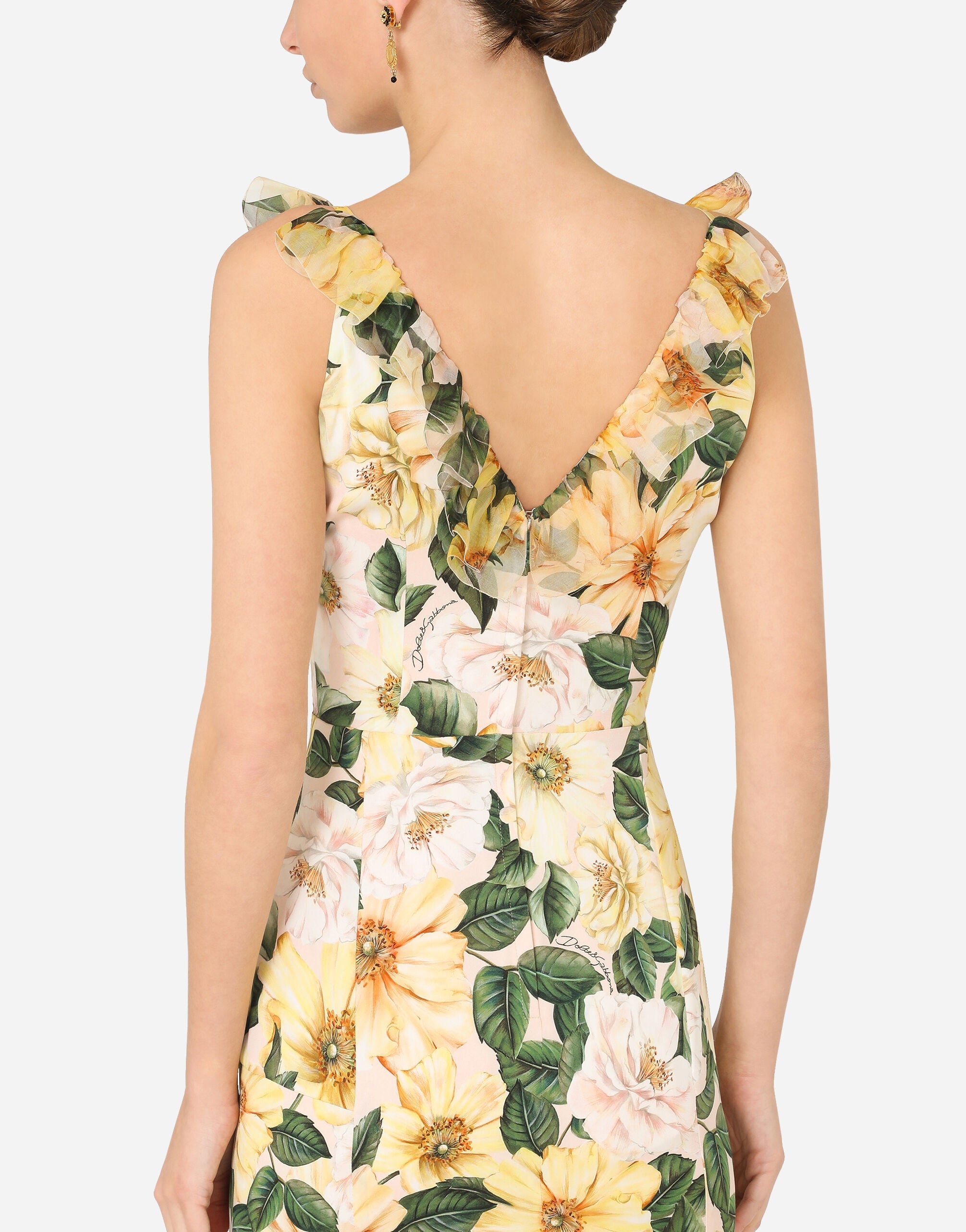 Robe midi ? imprimé fleuri et queue de poisson
