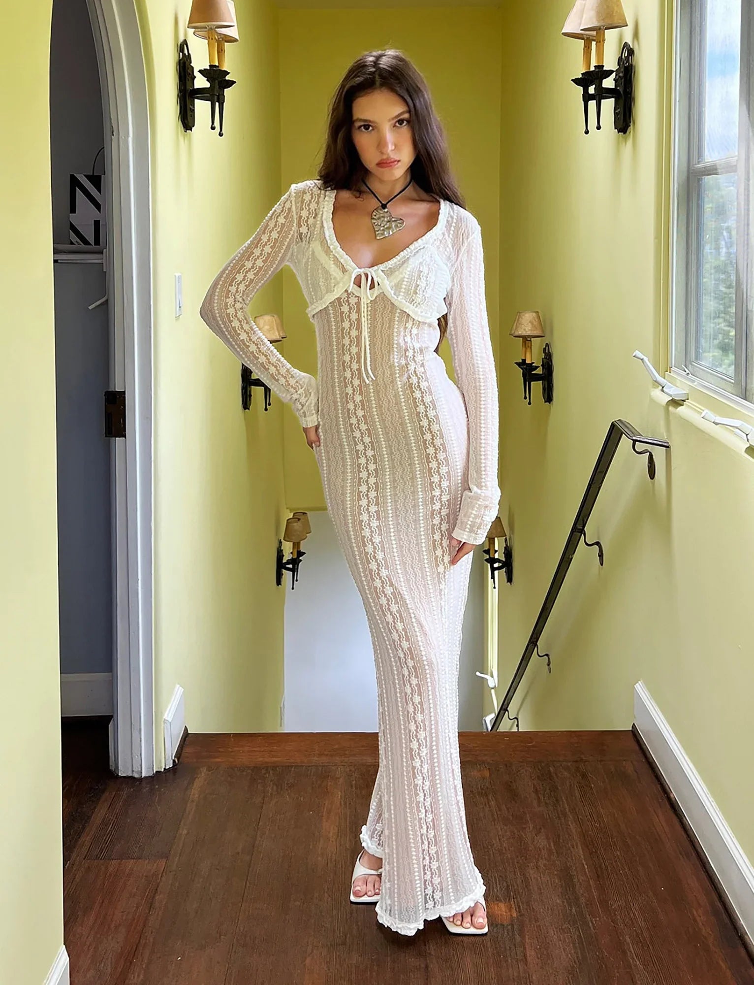 Robe longue blanche deux piàces