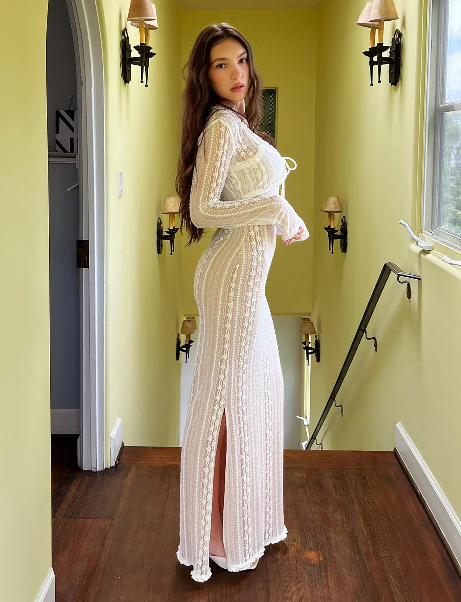 Robe longue blanche deux piàces