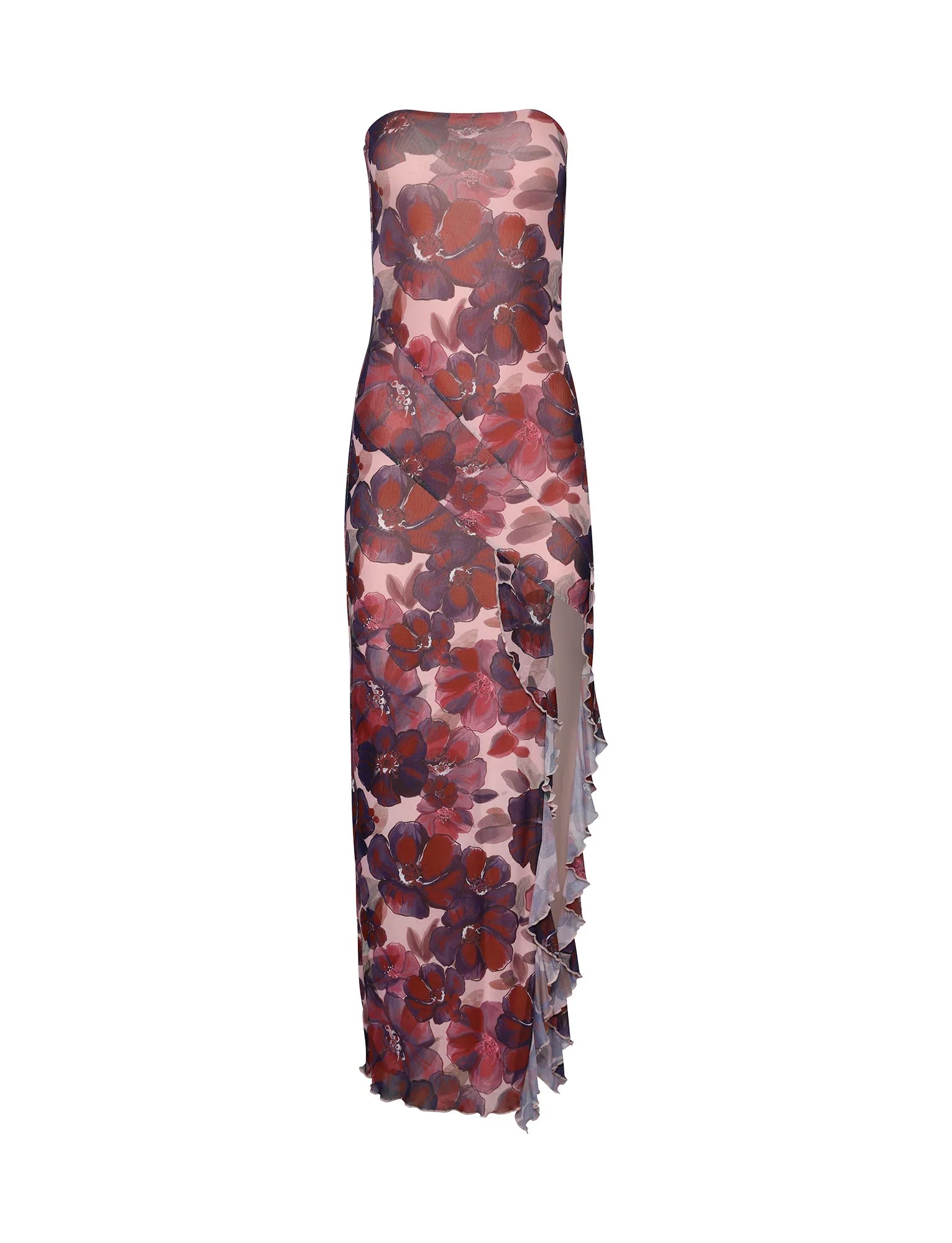 Robe longue bustier à imprimé floral