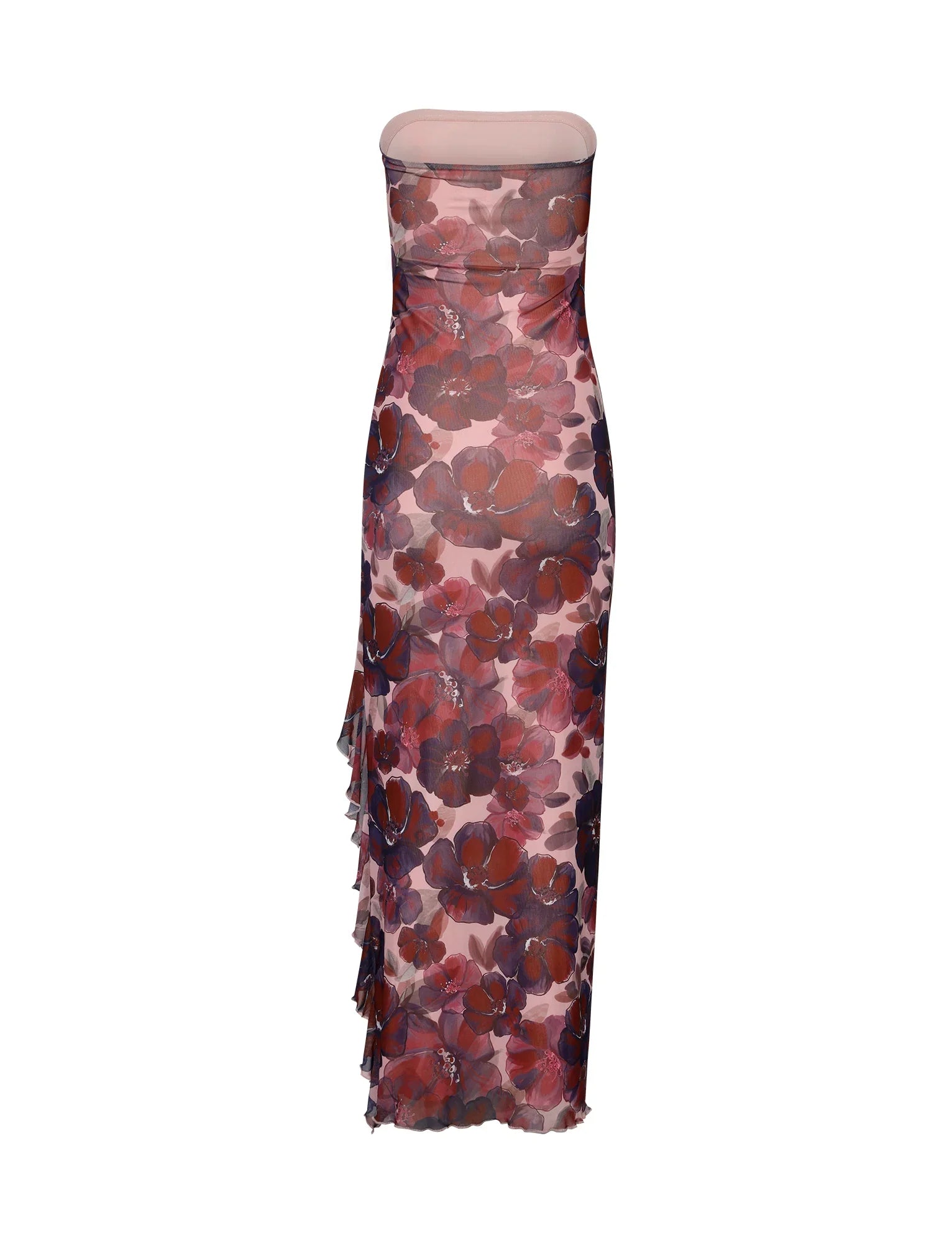 Robe longue bustier à imprimé floral