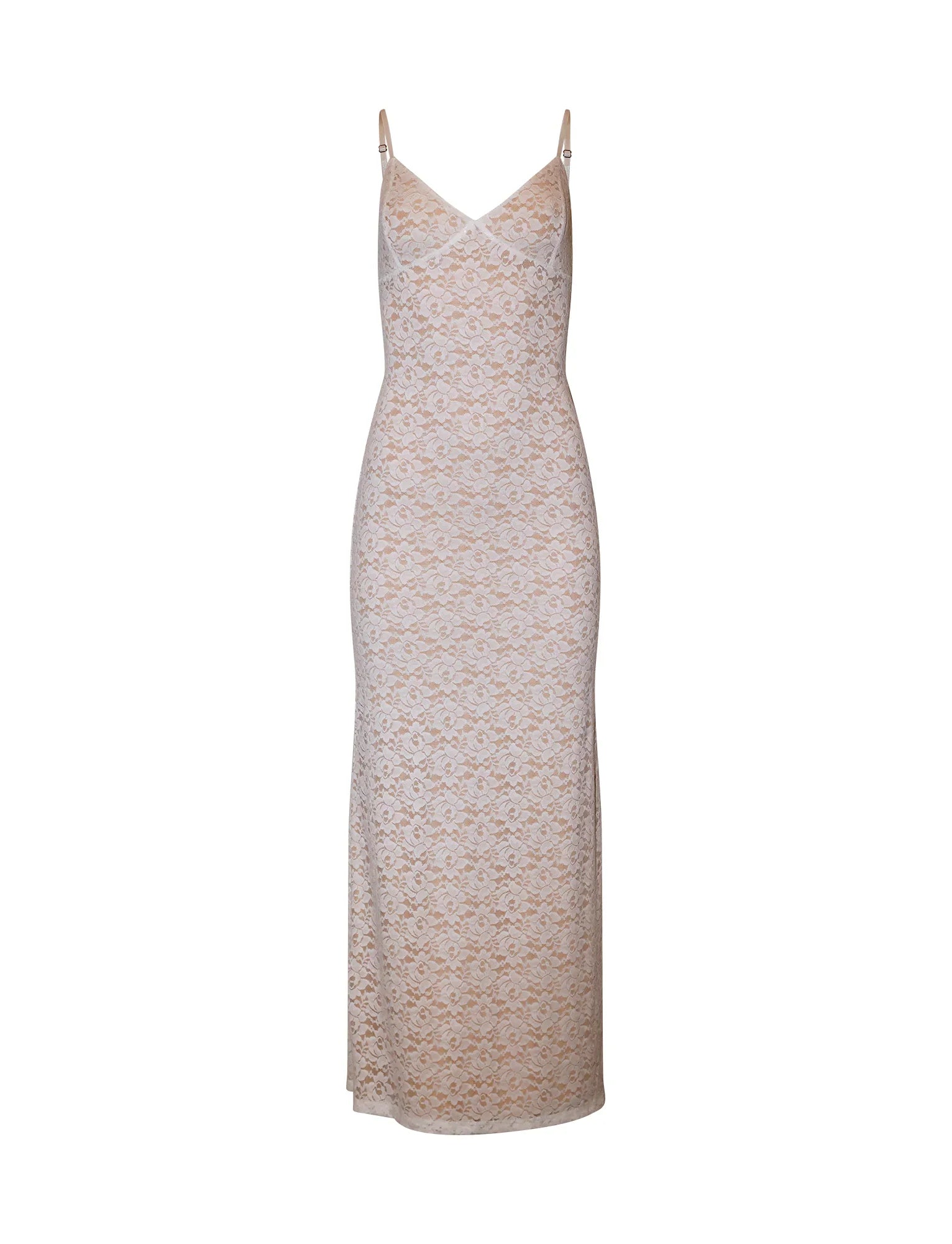 Robe blanche en dentelle fleurie
