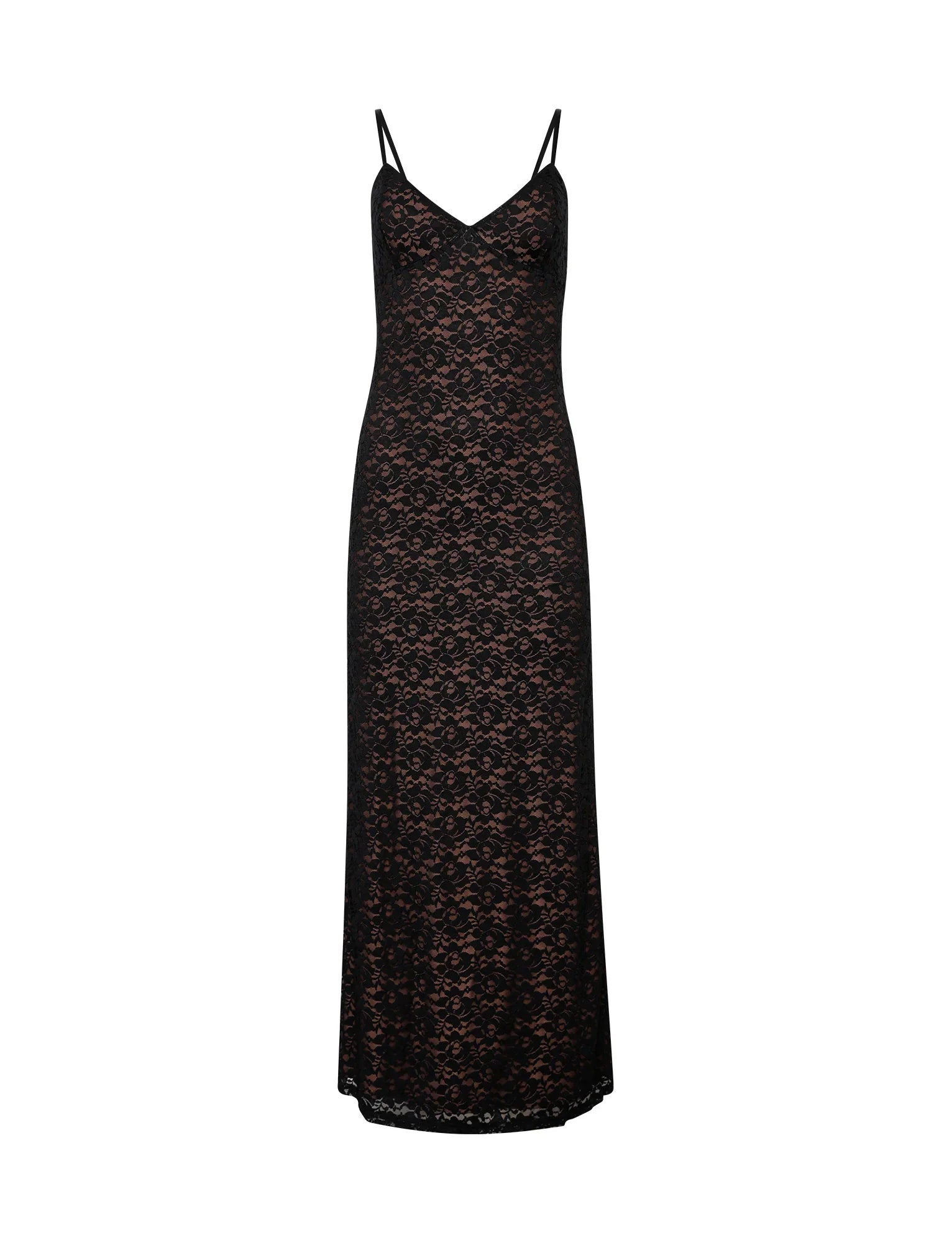 Robe en dentelle noire à imprimé fleuri