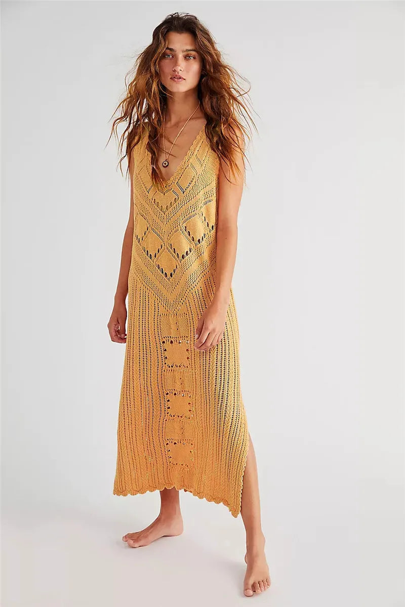 Robe d'été ajourée en maille