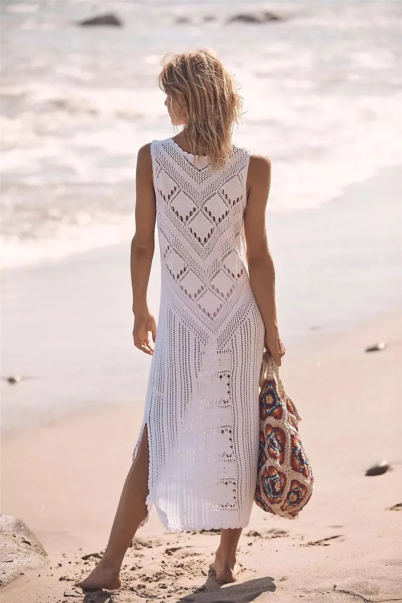Robe d'été ajourée en maille