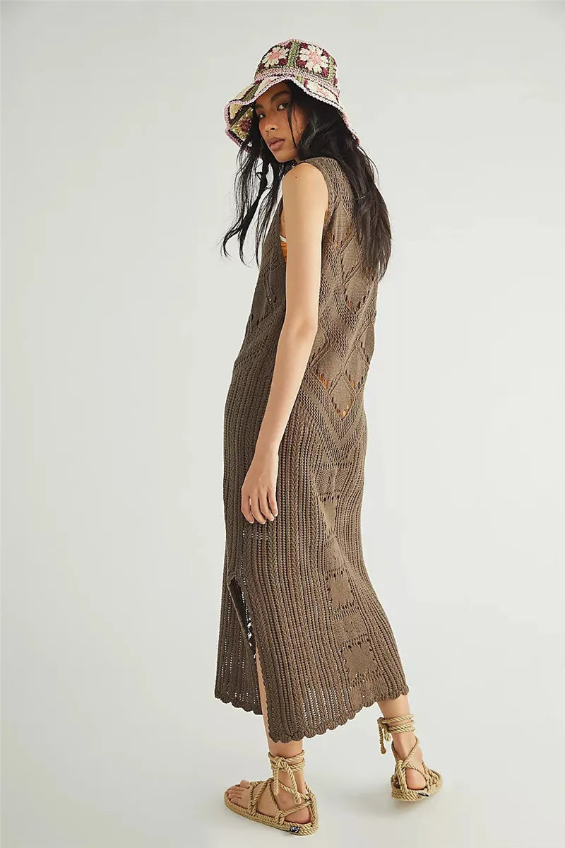 Robe d'été ajourée en maille