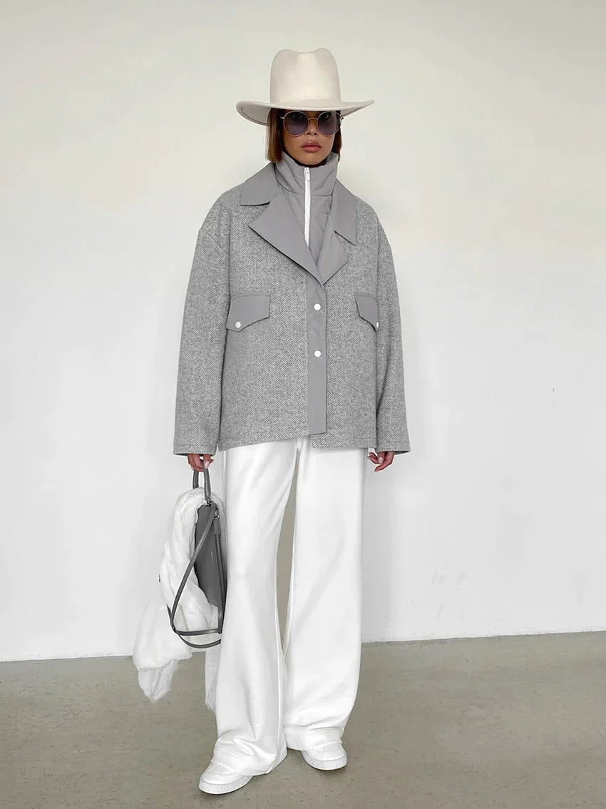 Manteau en laine gris