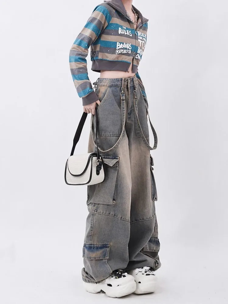 Pantalon large oversize en jean rétro