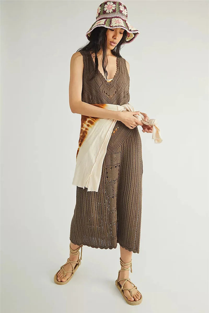 Robe d'été ajourée en maille