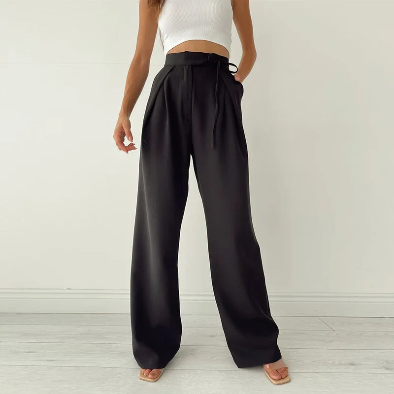 Pantalon large avec ruban