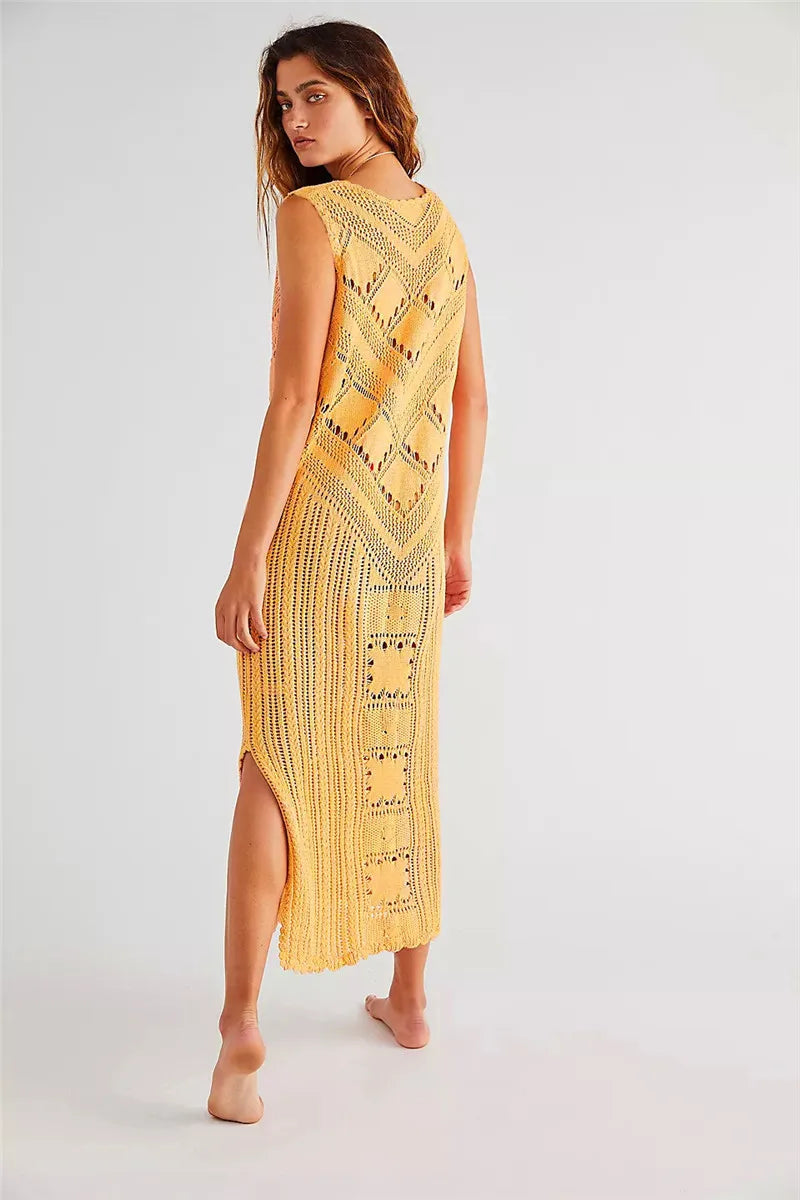 Robe d'été ajourée en maille
