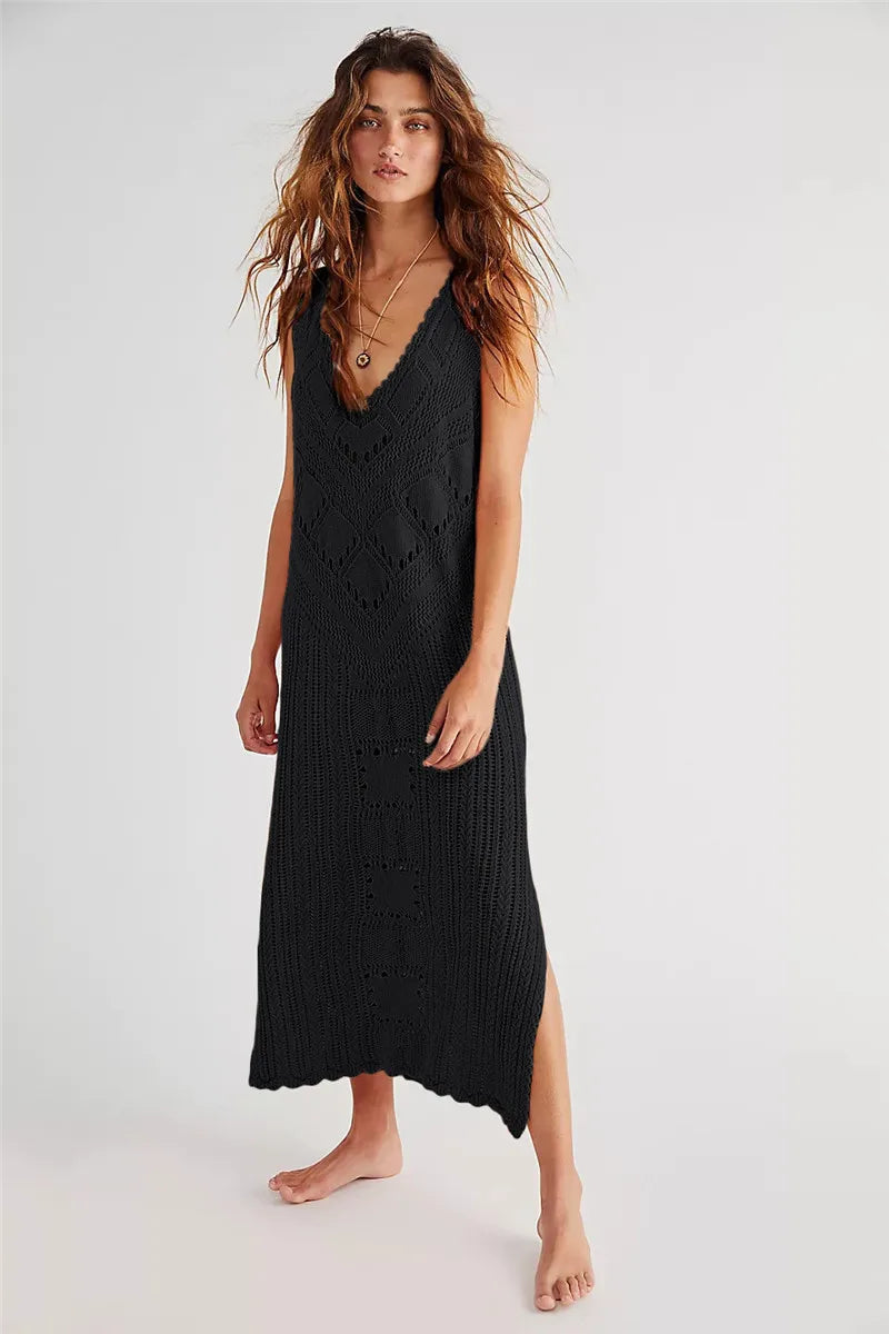Robe d'été ajourée en maille