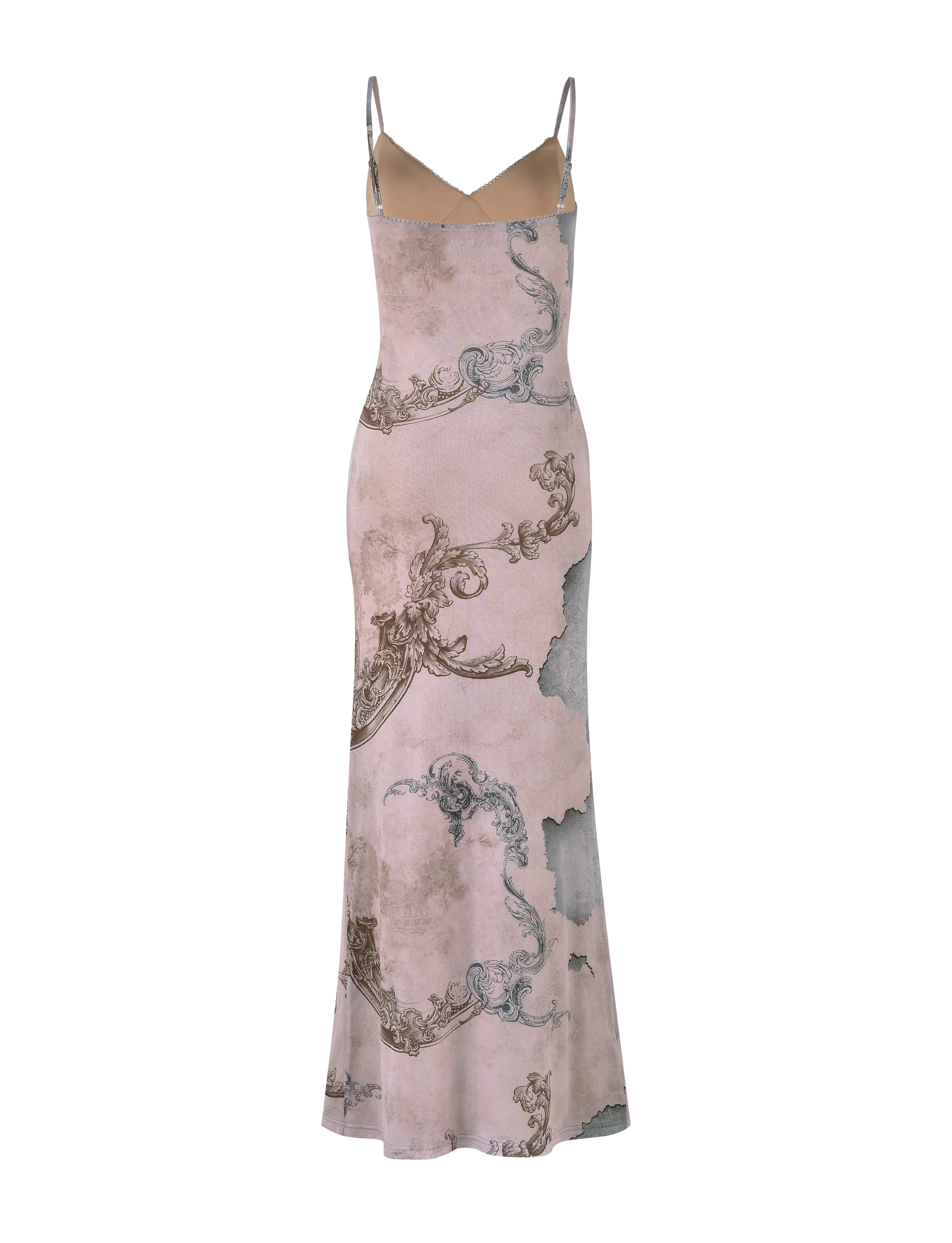 Robe en dentelle rose fleurie