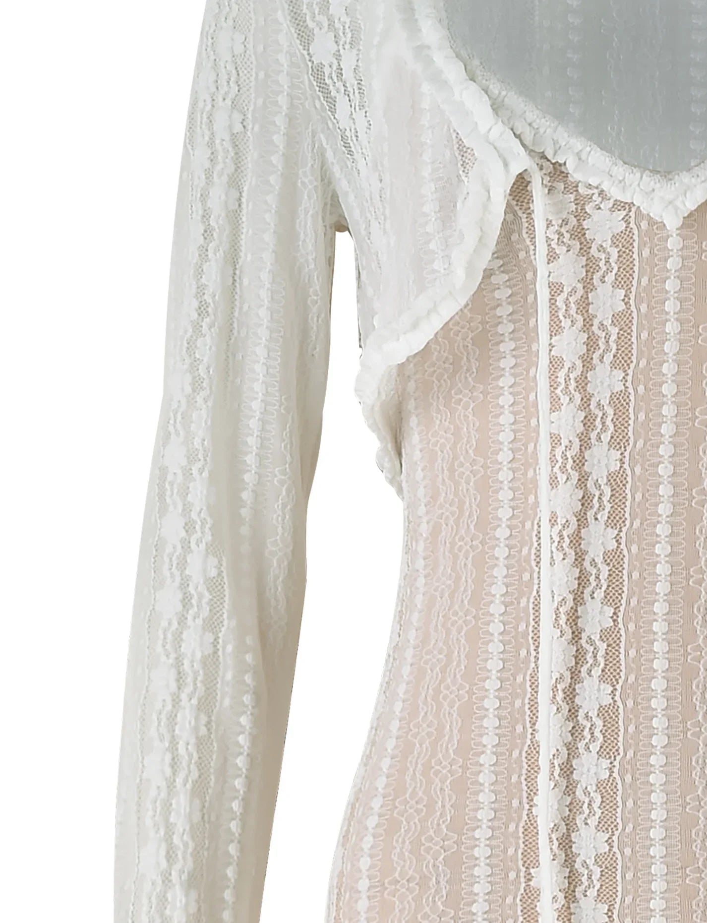 Robe longue blanche tricotée élégante