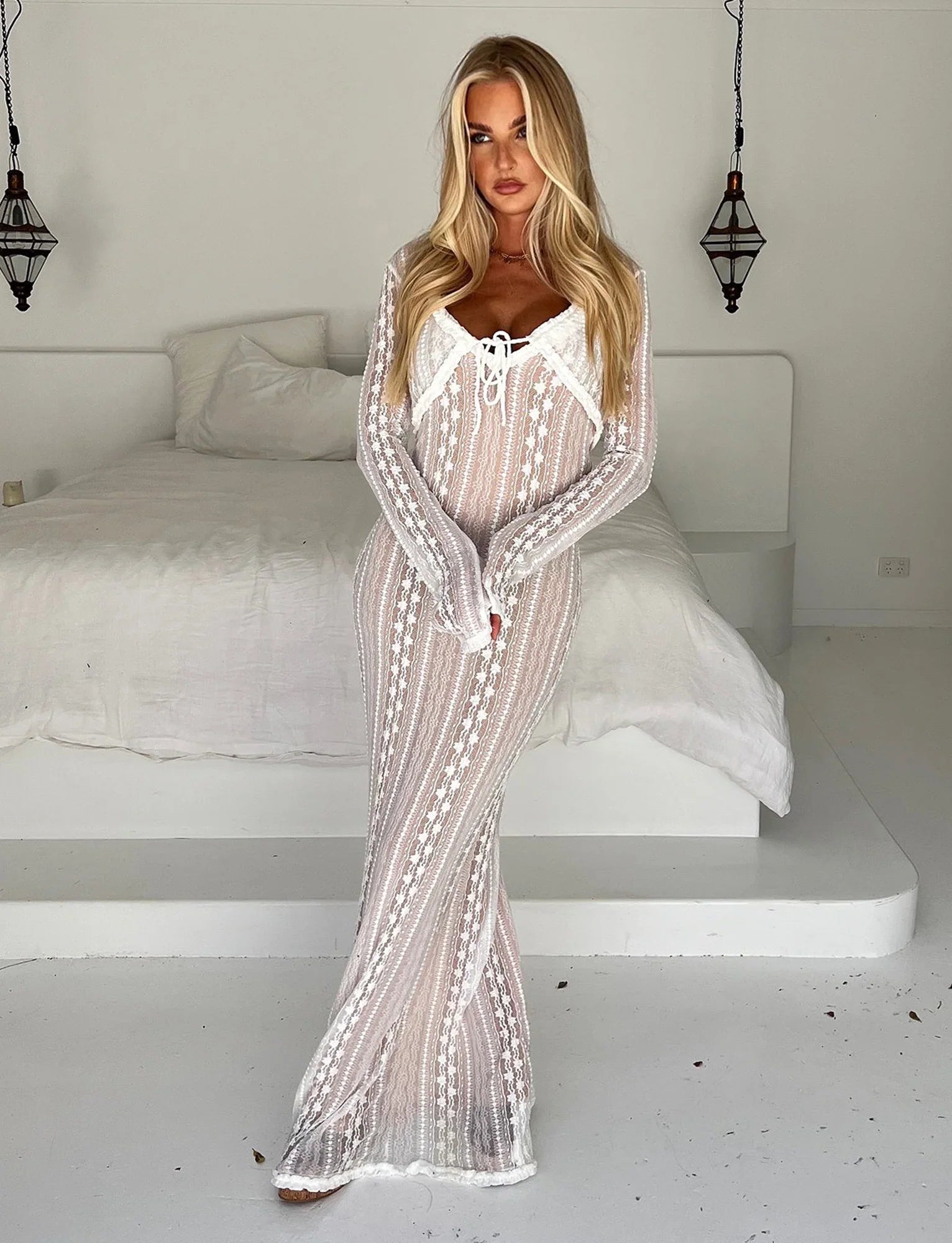 Robe longue blanche deux piàces