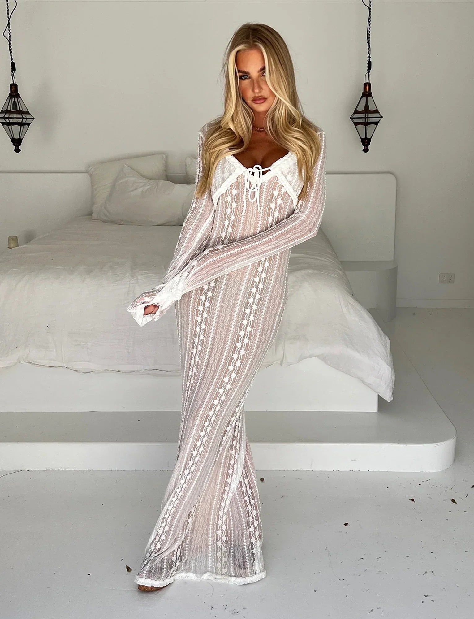 Robe longue blanche deux piàces