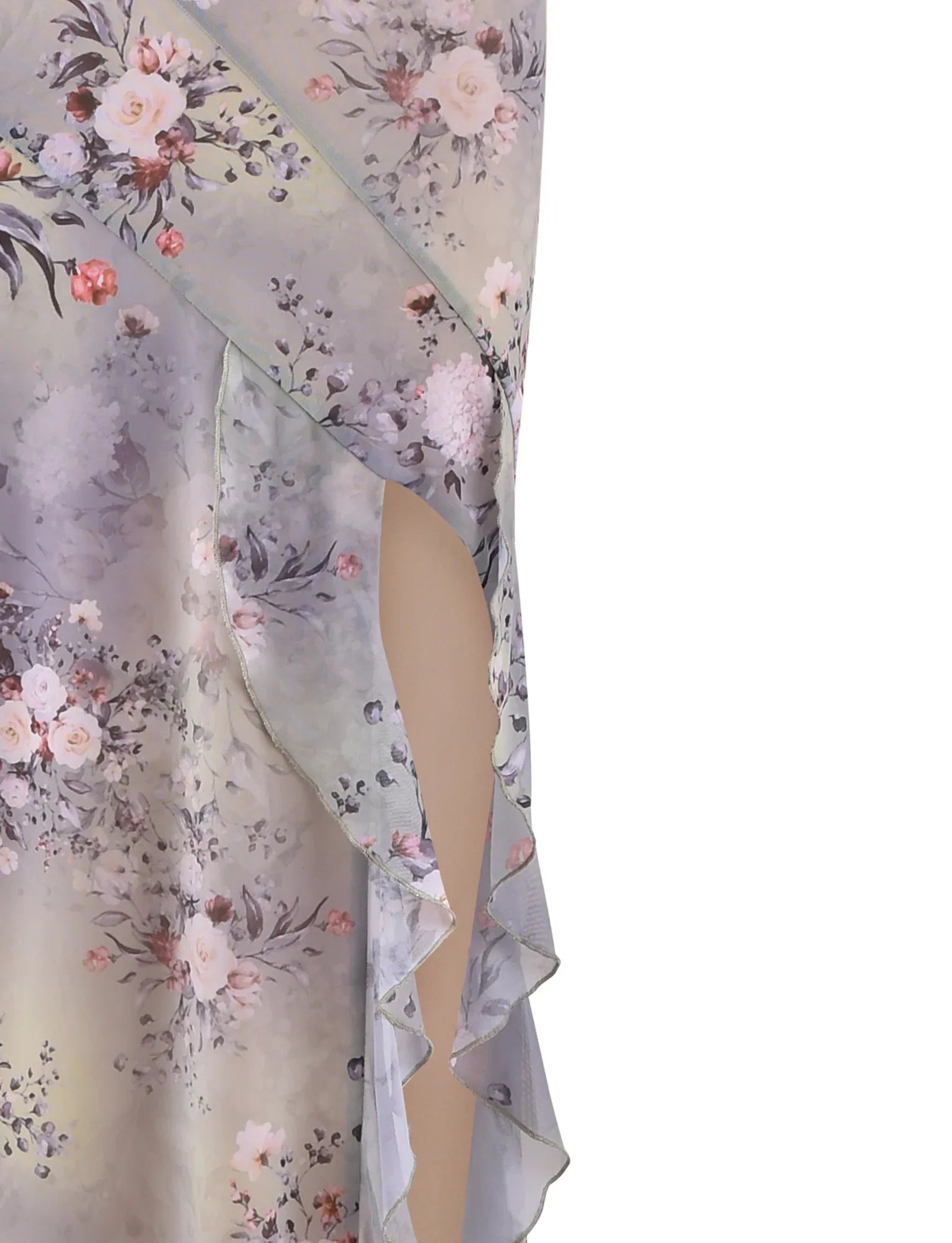 Robe longue violette fleurie