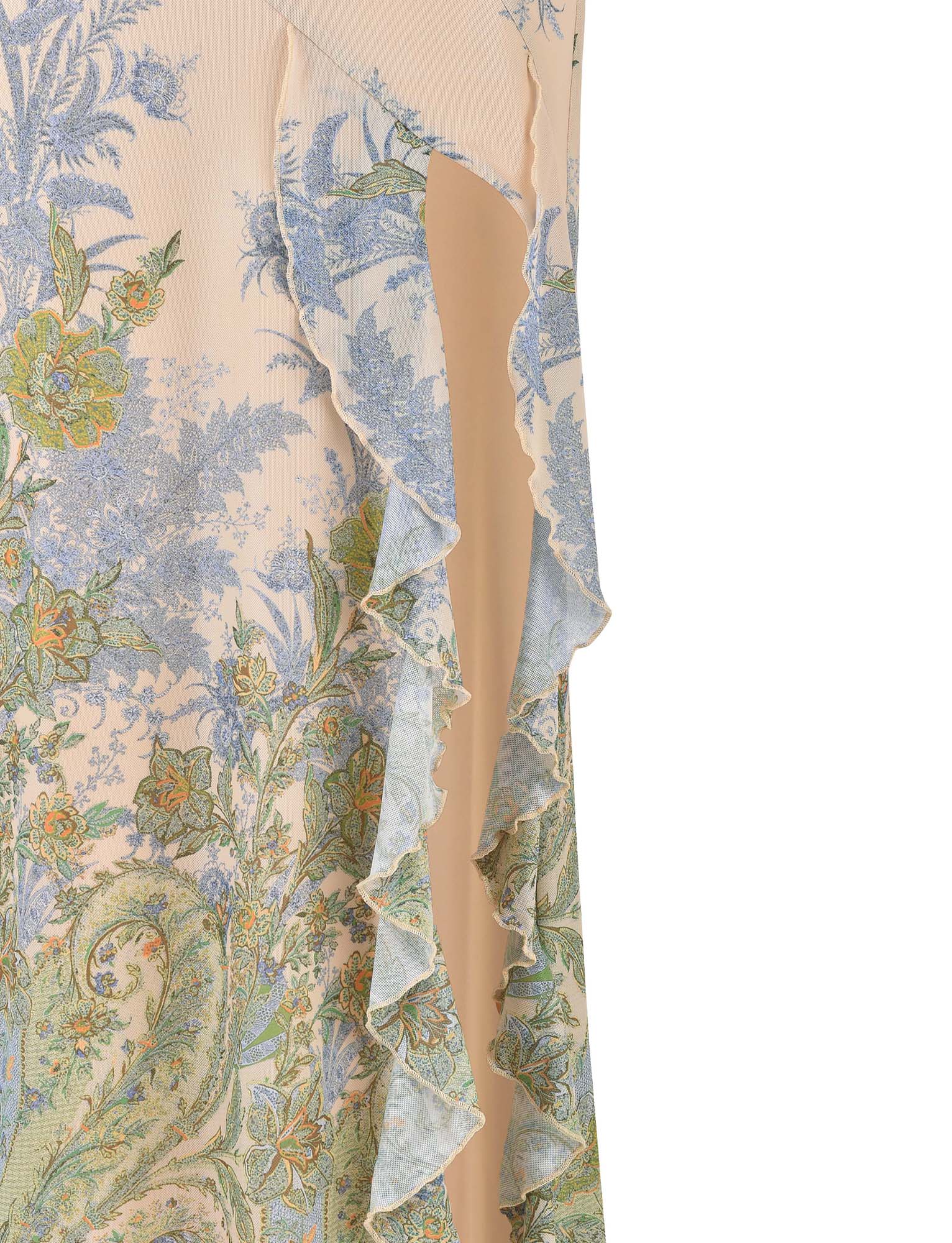 Robe longue blanche à imprimé fleuri