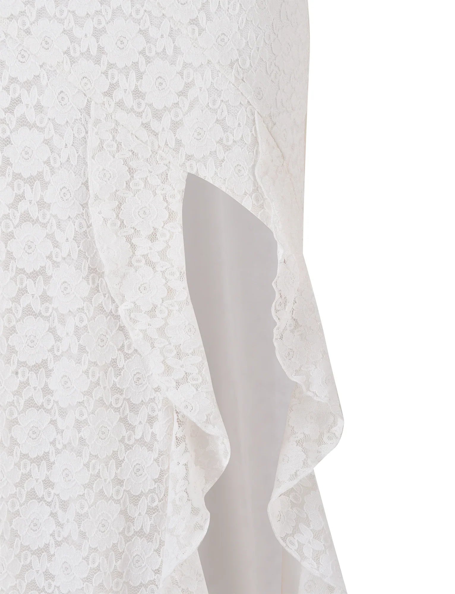 Robe longue en dentelle blanche