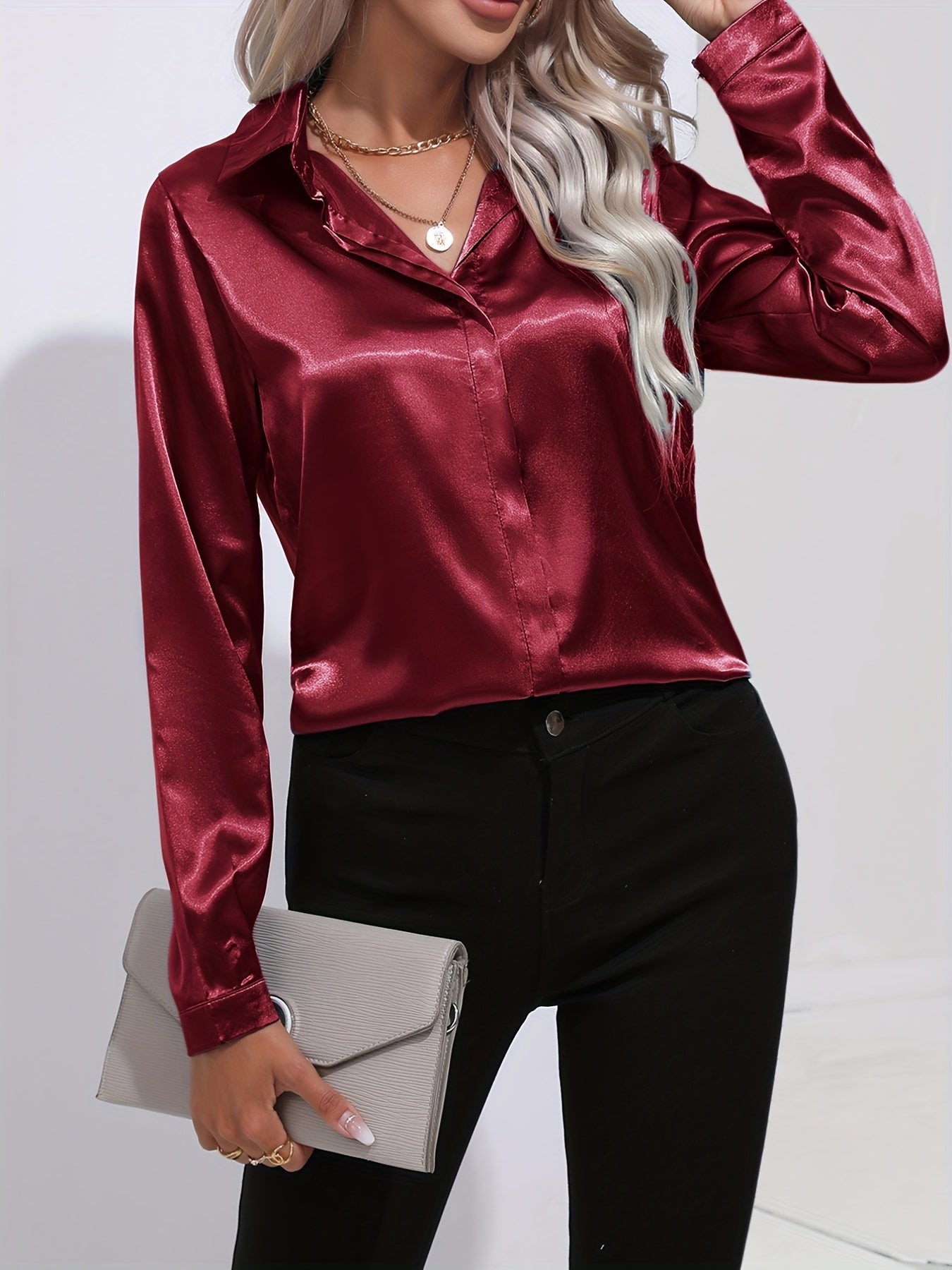 Blouse élégante en satin