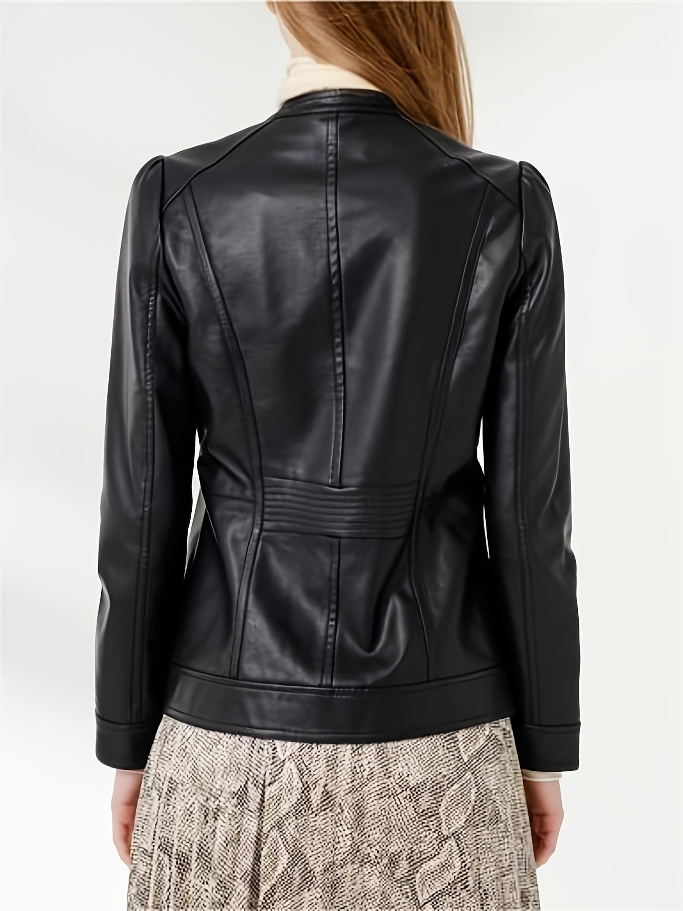 Veste structurée en cuir noir