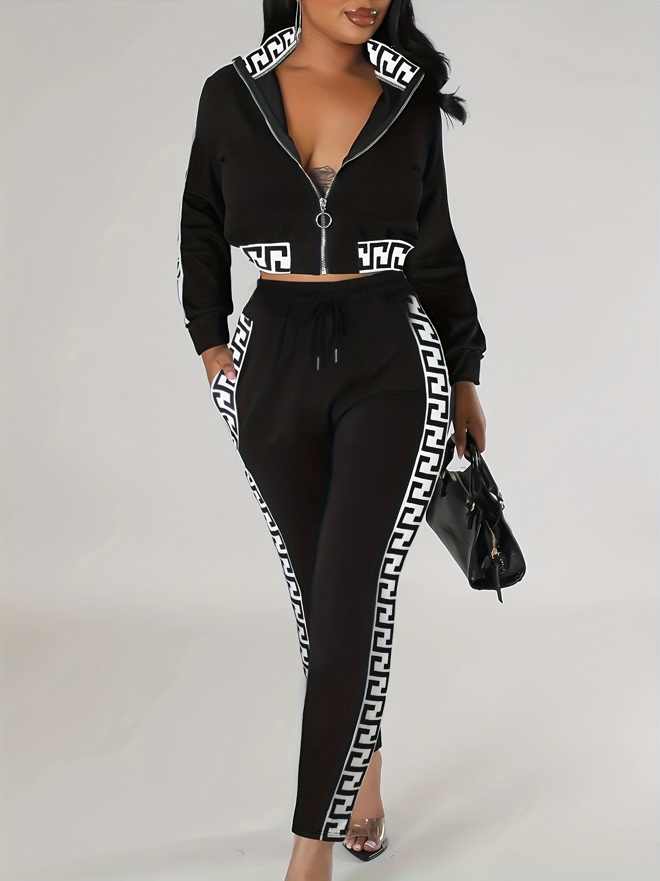 Gilet de sport et pantalon avec bordure contrastée