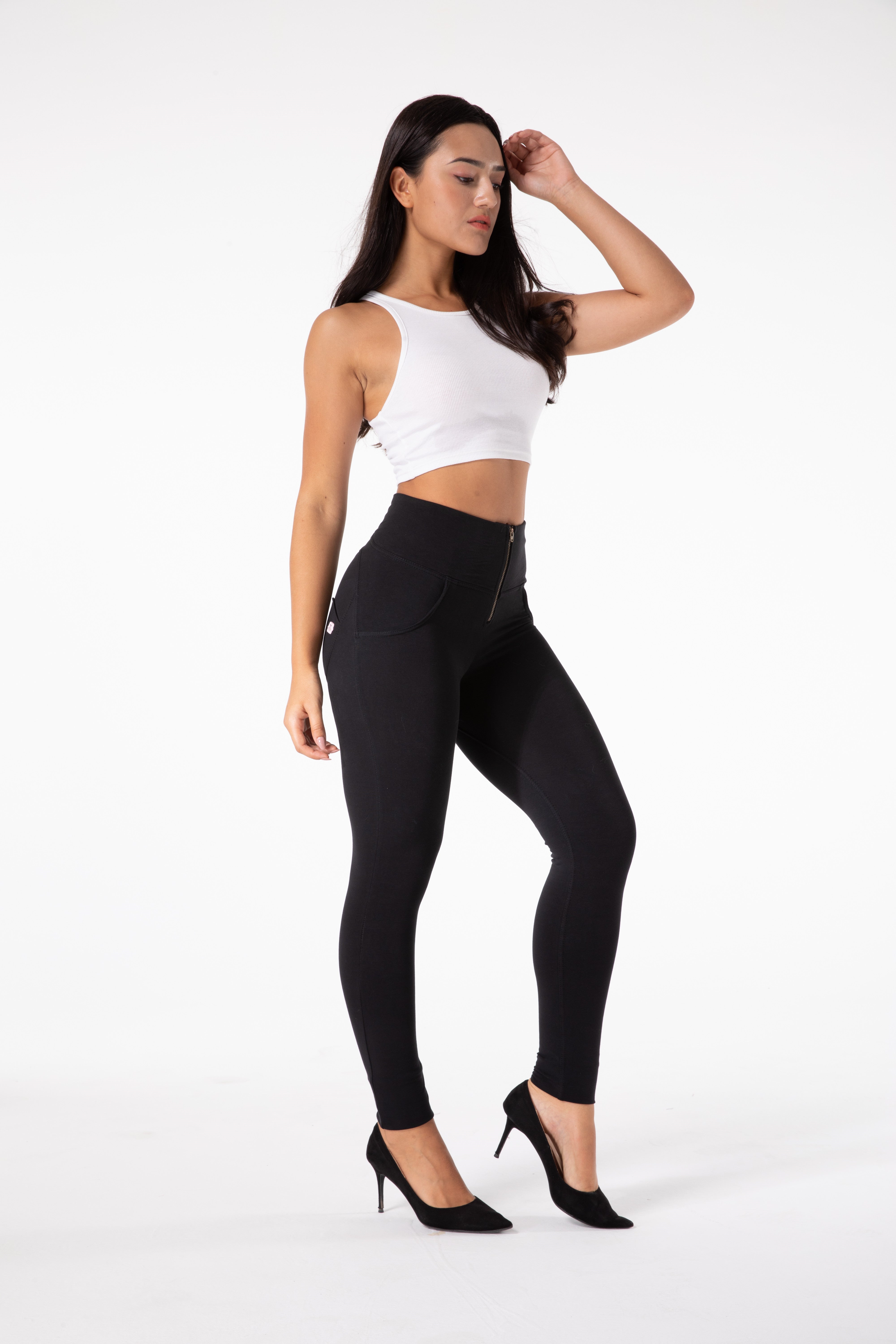 Legging noir moulant à taille haute