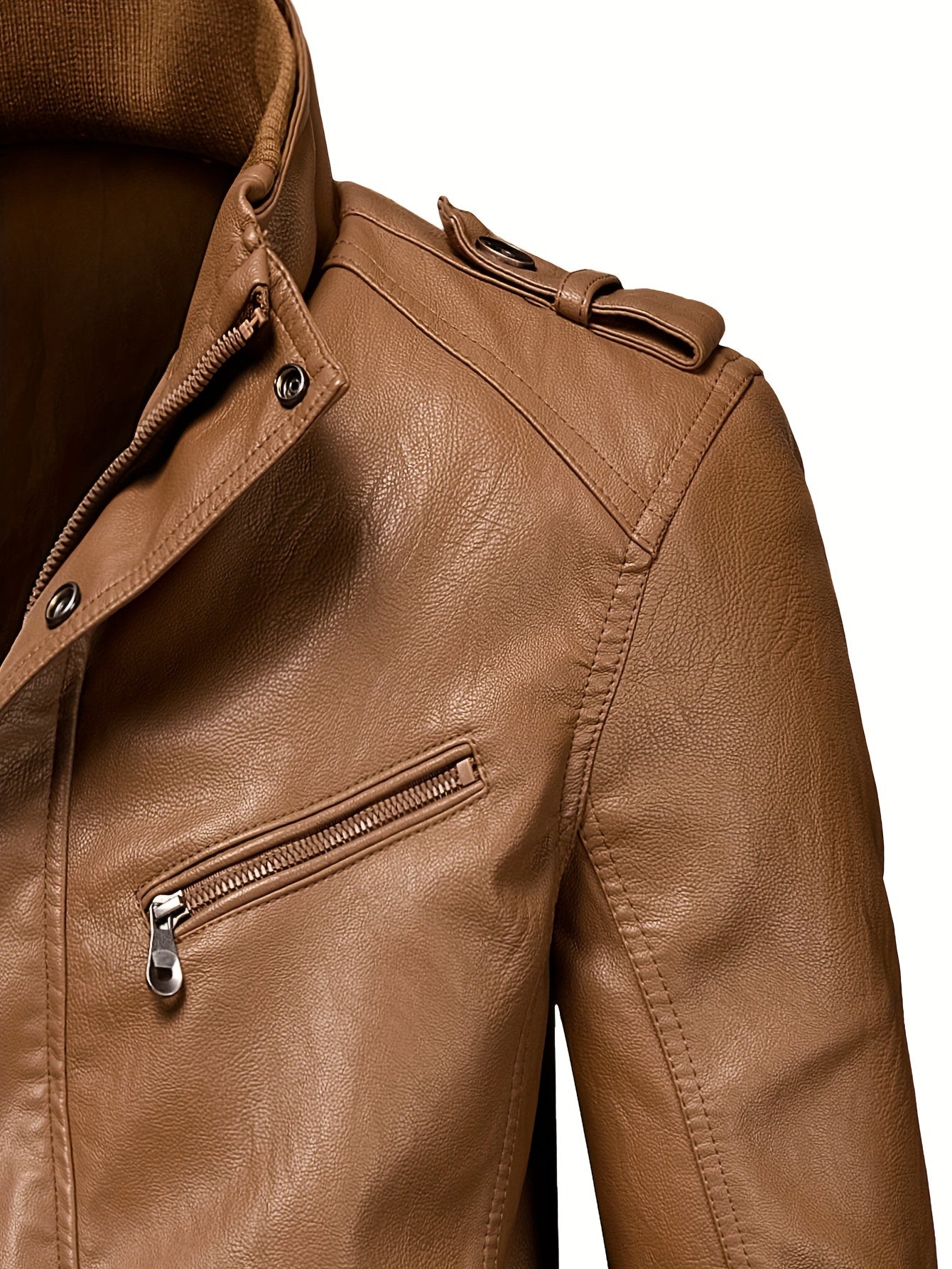 Veste longue en cuir pour homme