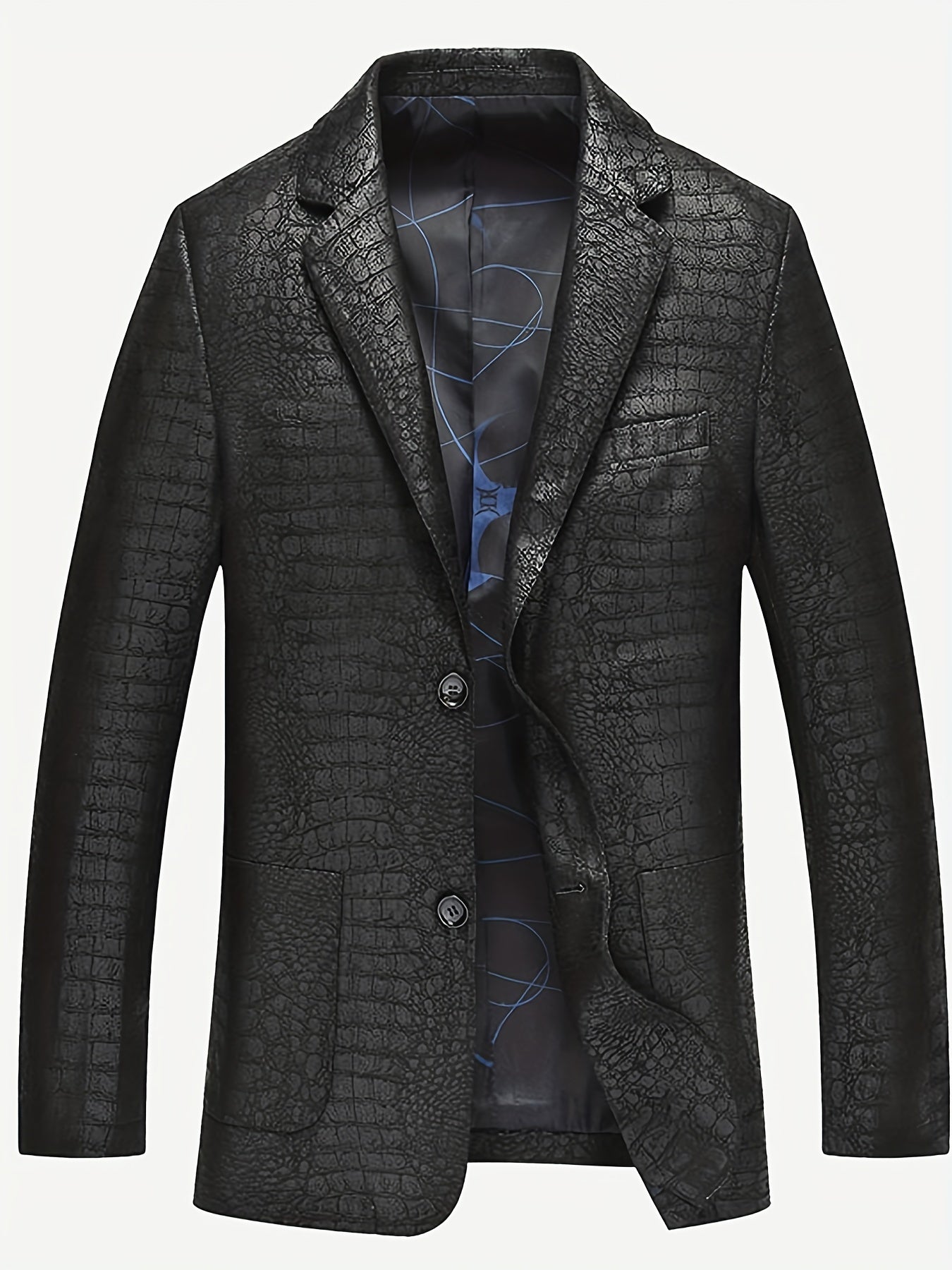 Veste blazer en simili cuir avec revers