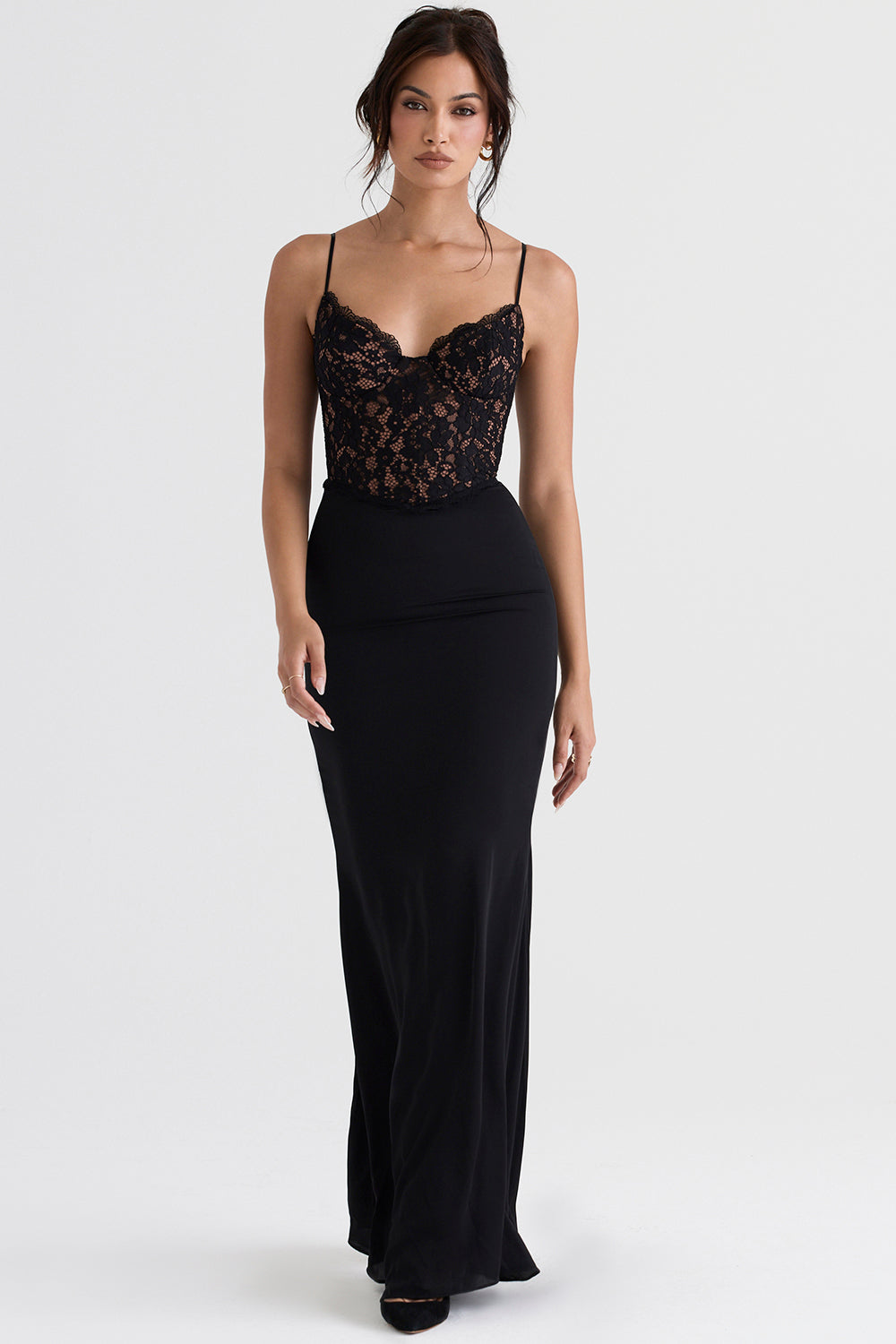Robe longue corset noire