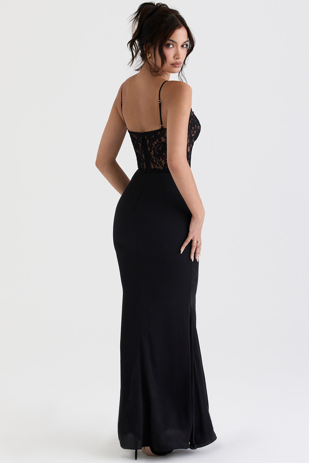 Robe longue corset noire