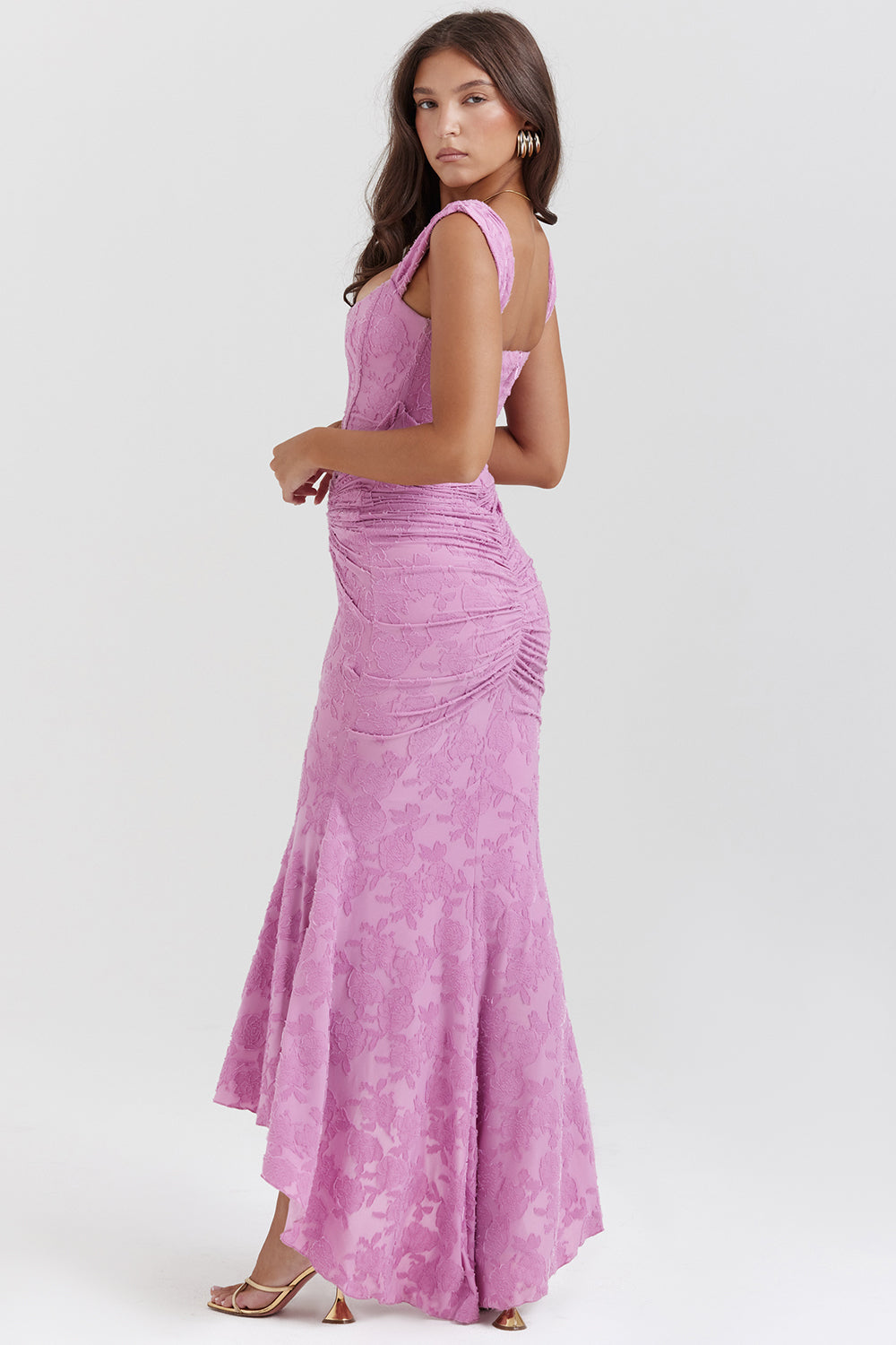 Robe longue texturée